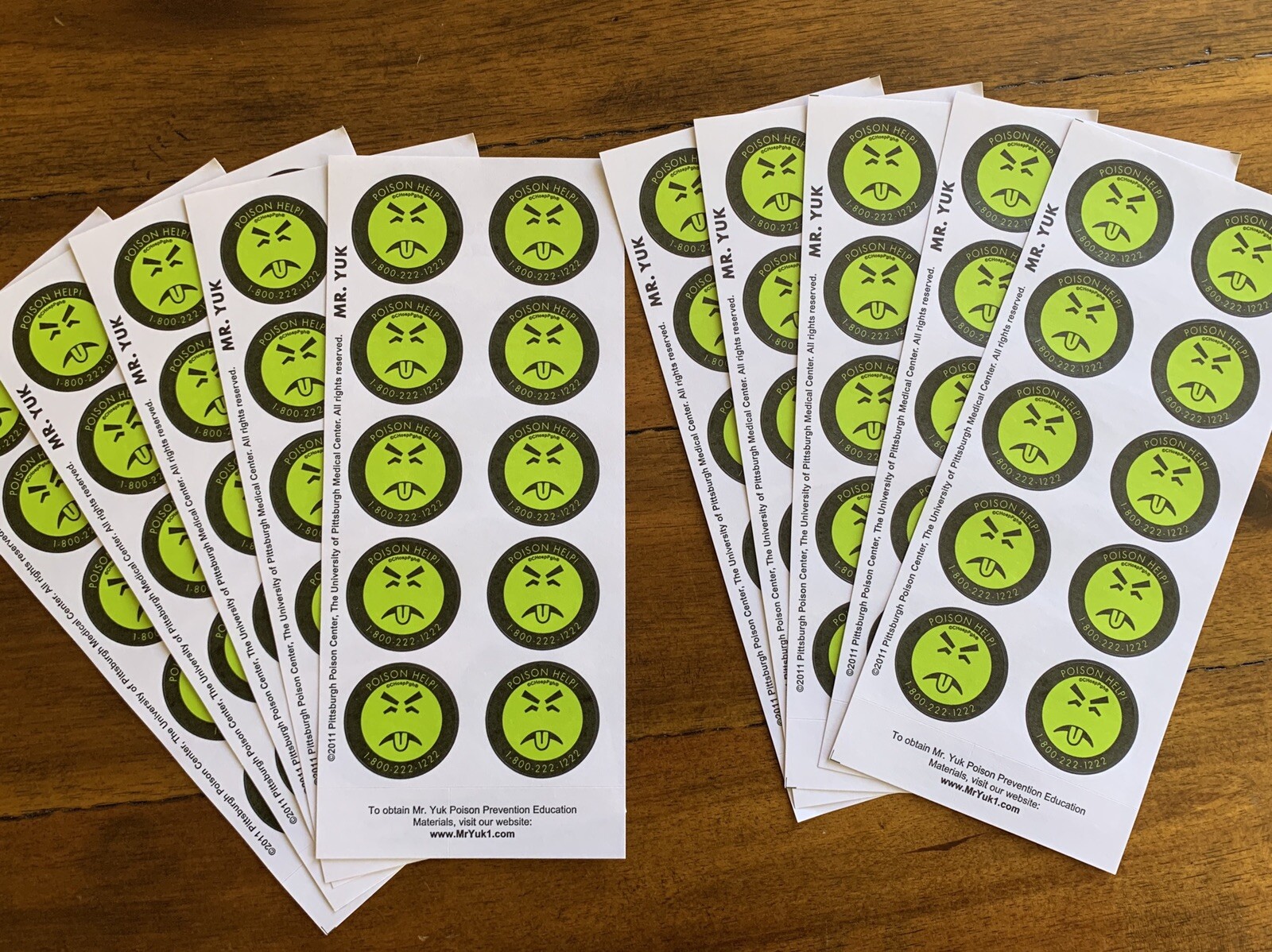 Mr. Yuk Stickers 100 Stickers (10 Sheets) Yuck FREE SHIP! 70’s 80’s 90’s ! Low $