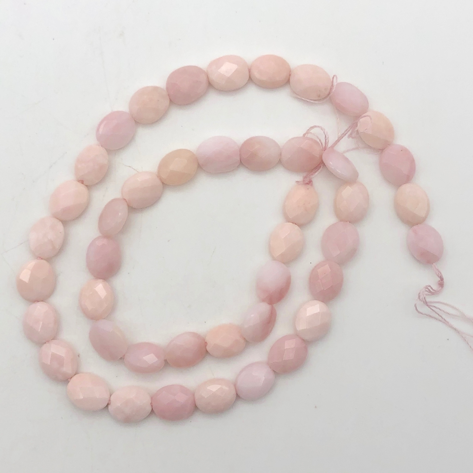 Pink Natural, Untreated Peruvian Opal Faceted Coin 10x7x3mm | 4 Beads |