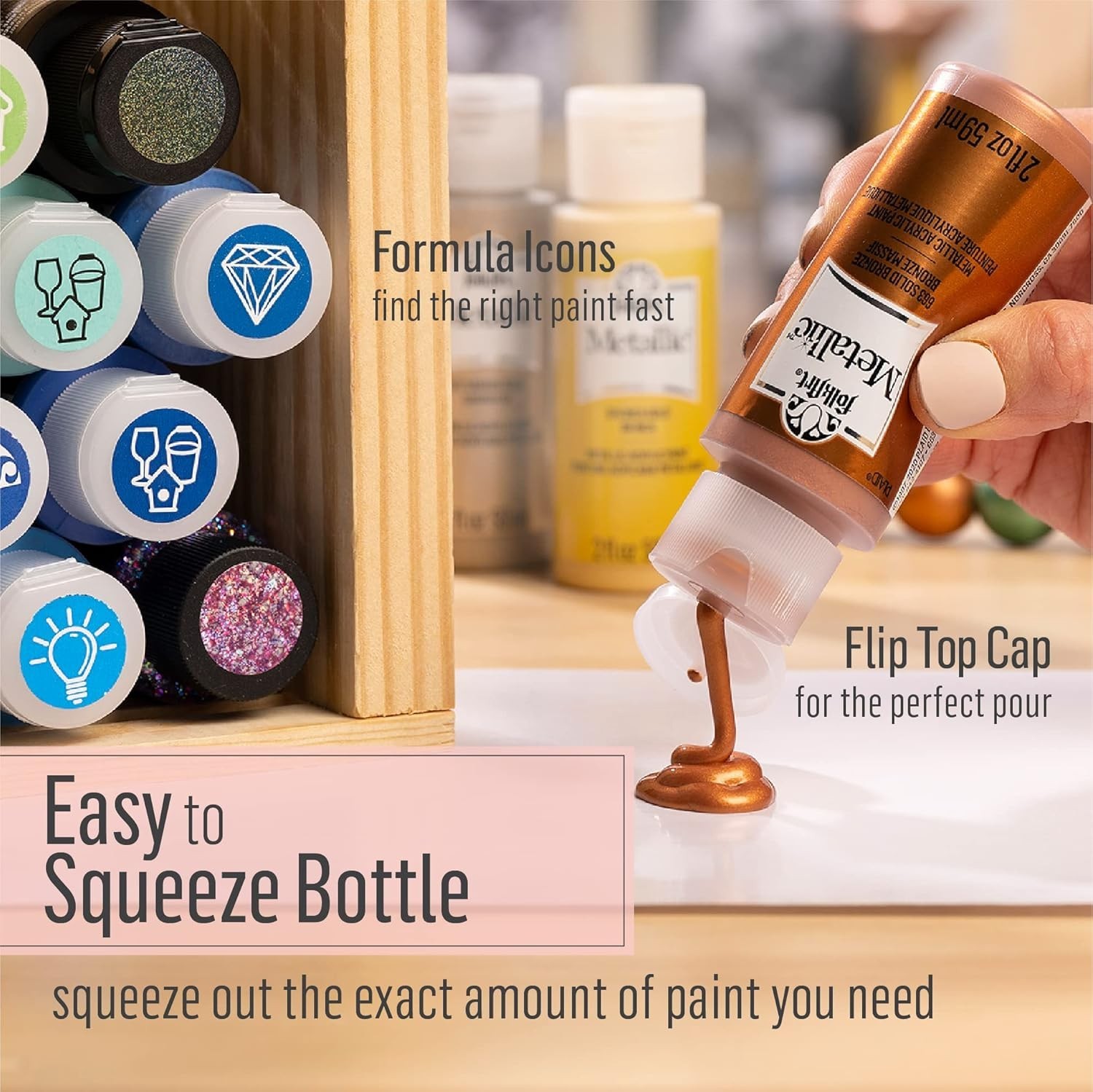 Create with Blue Sapphire Metallic Acrylic Paint – 2 Fl Oz Non-Toxic Formula