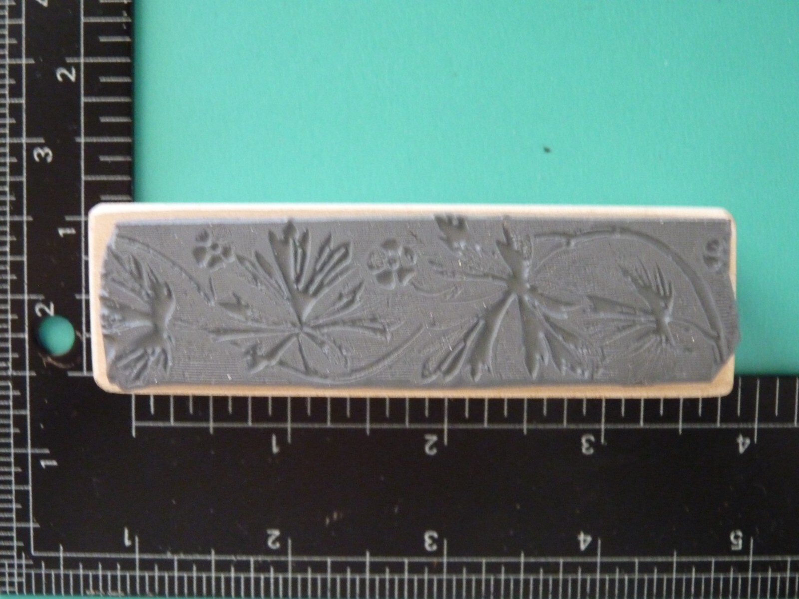 Floral Vine Border MAGENTA Rubber Stamp