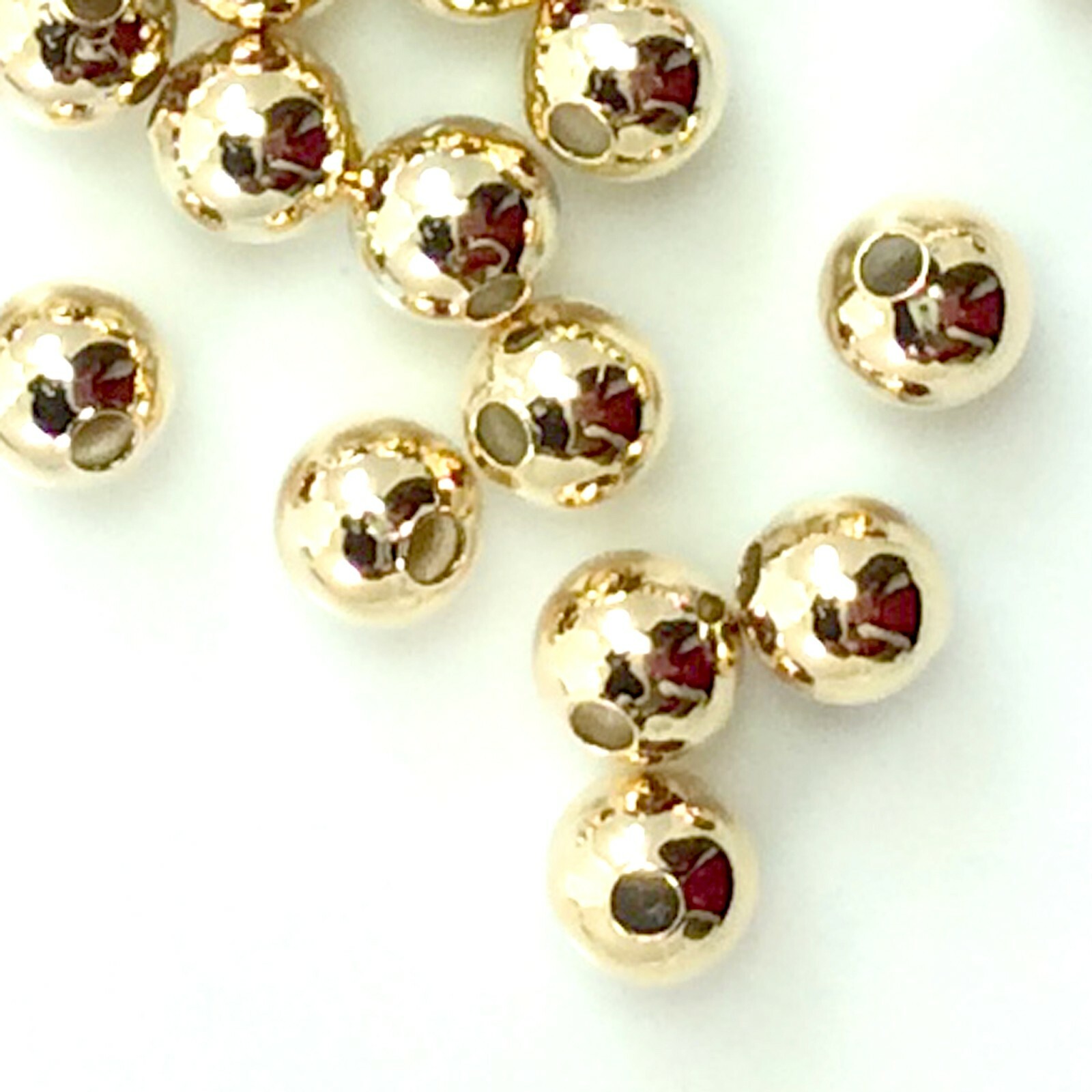 Non Tarnish Light Gold Plated Round Ball bead Spacer Finding 2mm 3mm 4mm 5mm 6mm