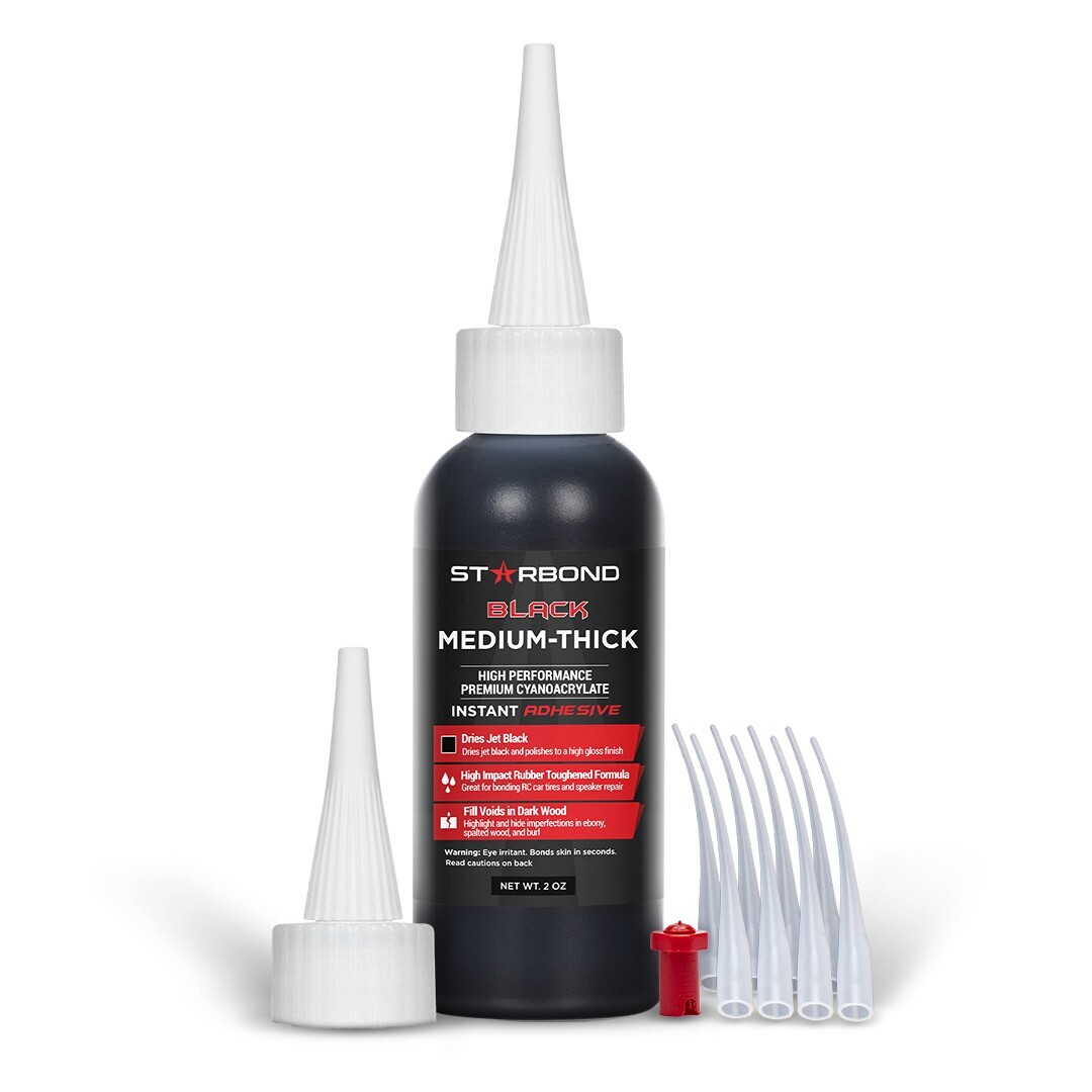 Starbond 2 oz. Black Medium-Thick – Super Glue (Premium Cyanoacrylate CA Glue)