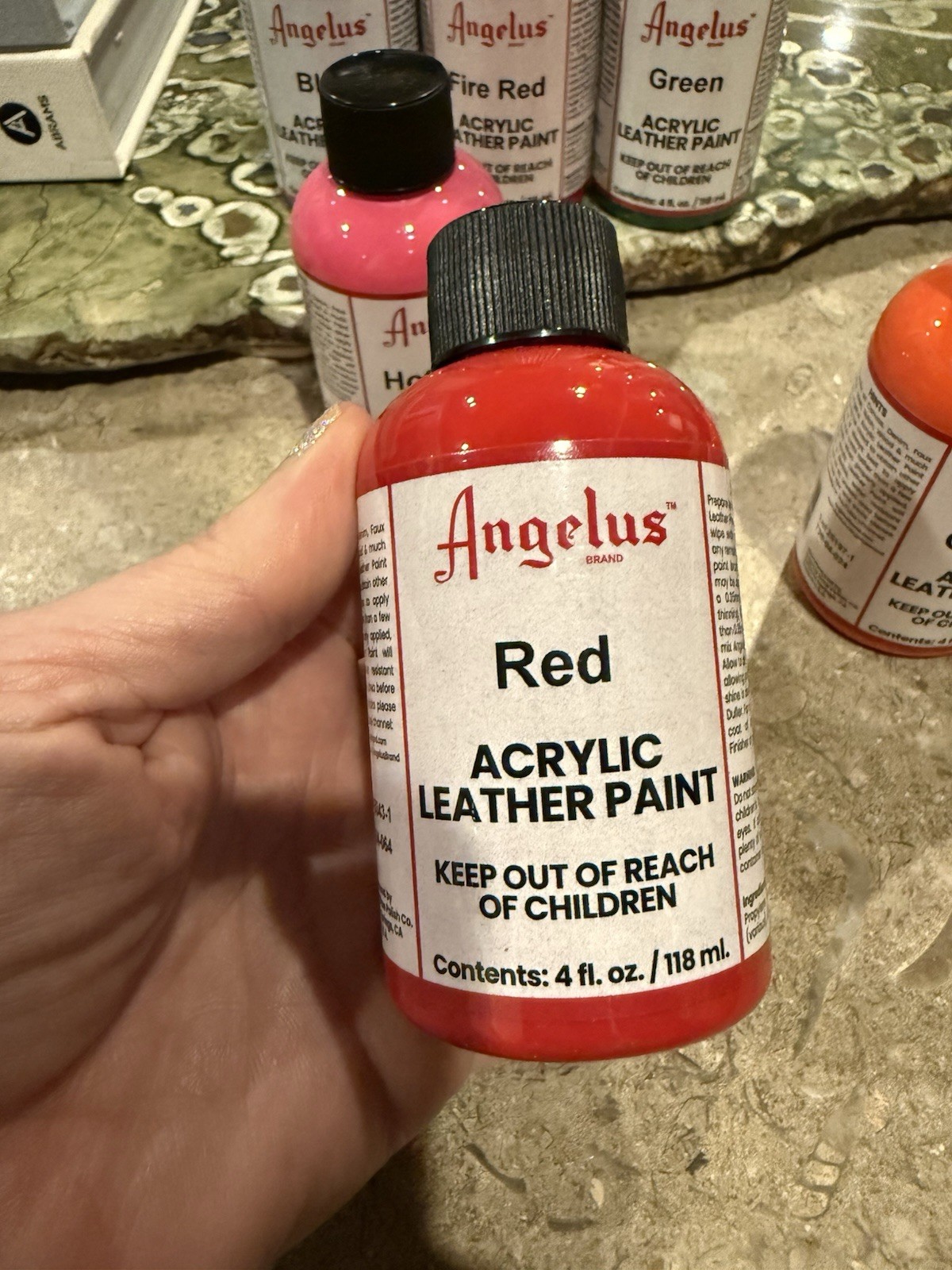Angelus Leather Paint 4 Oz. Set Of 7 Colors Brand New