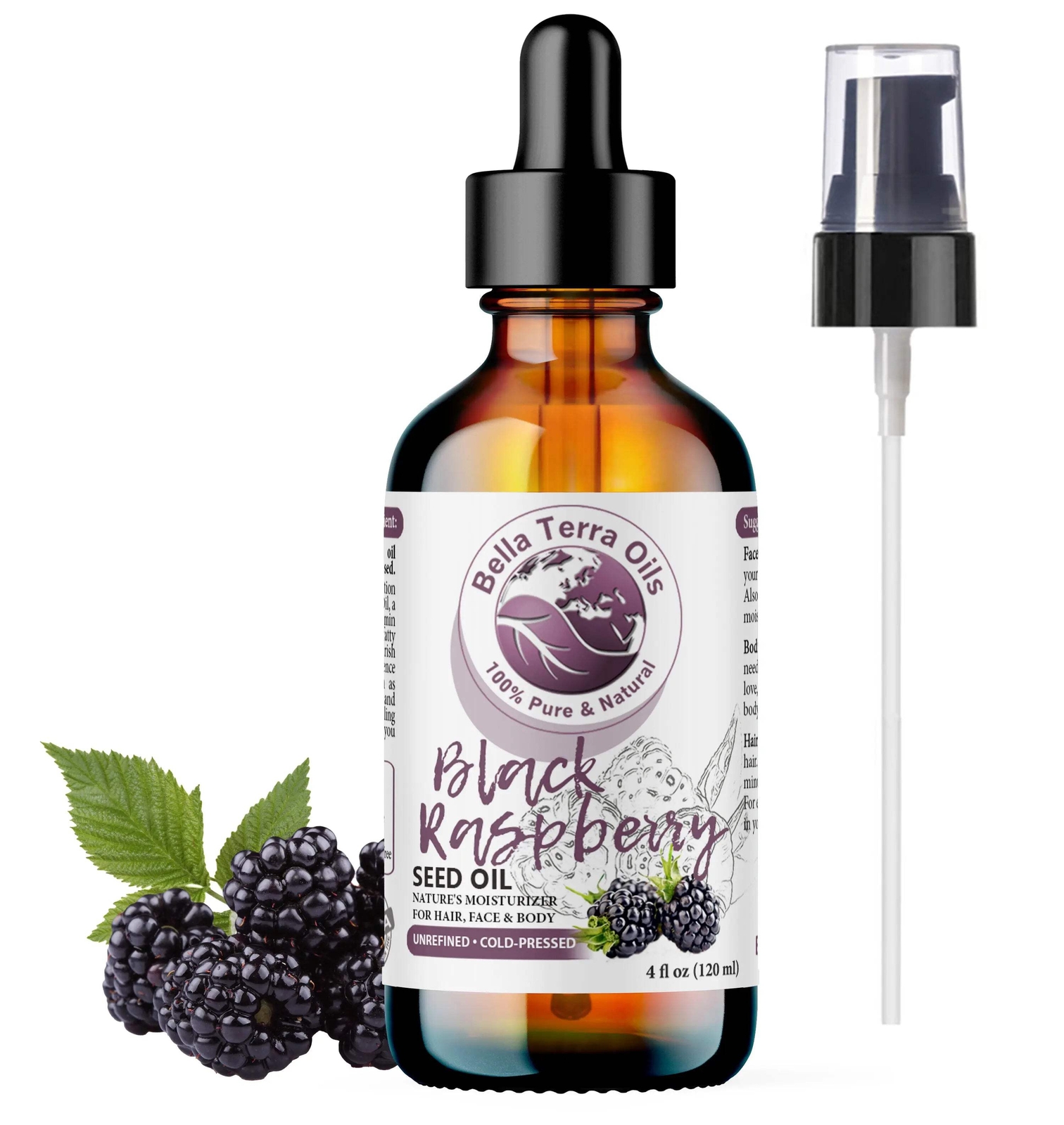 Black Raspberry Seed Oil – 4oz | Cold-Pressed Oil for Skincare, Haircare