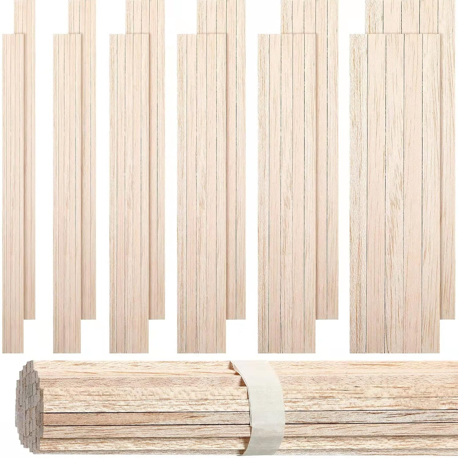 215 Balsa Wood Sticks Assorted Sizes for Crafting & DIY Projects Molding Crafts