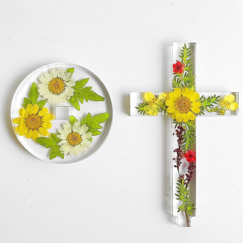 5” Standing Cross Silicone Mold with Base, Crucifix Mold for Epoxy Resin