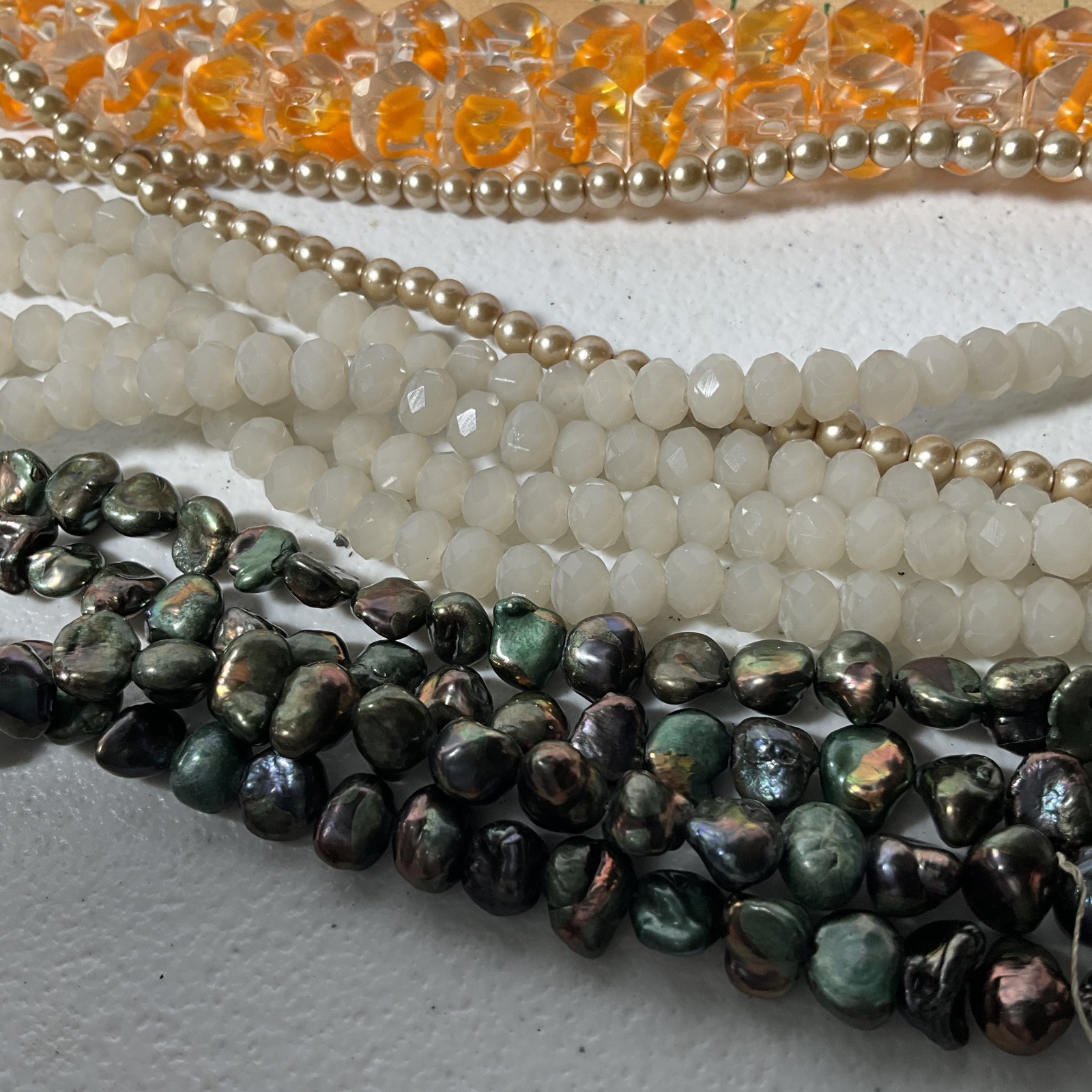 Mixed Lot Beads Bulk Baroque Freshwater Pearl Faceted Glass Acrylic Craft