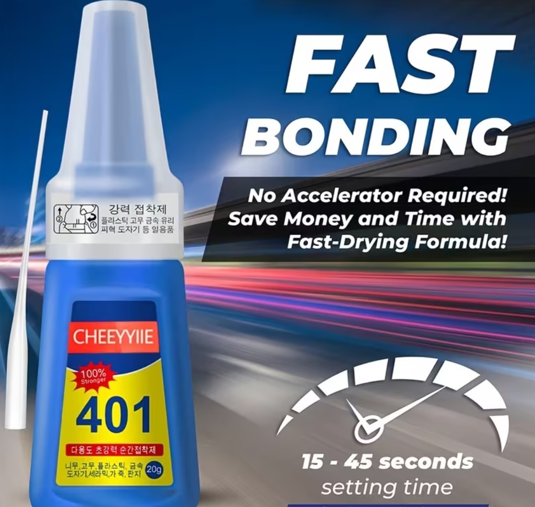 401 Instant Super Glue 20ML Fast Strong Adhesive Multi Purpose Clear Fix