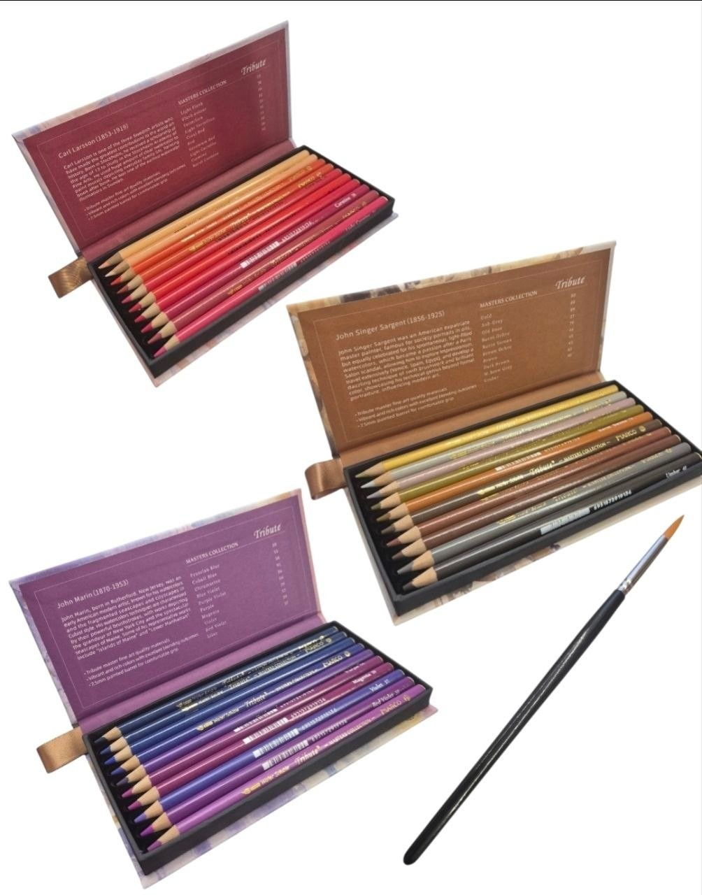 60 Professional Watercolor Colored Pencils Tribute Masters Collection Art