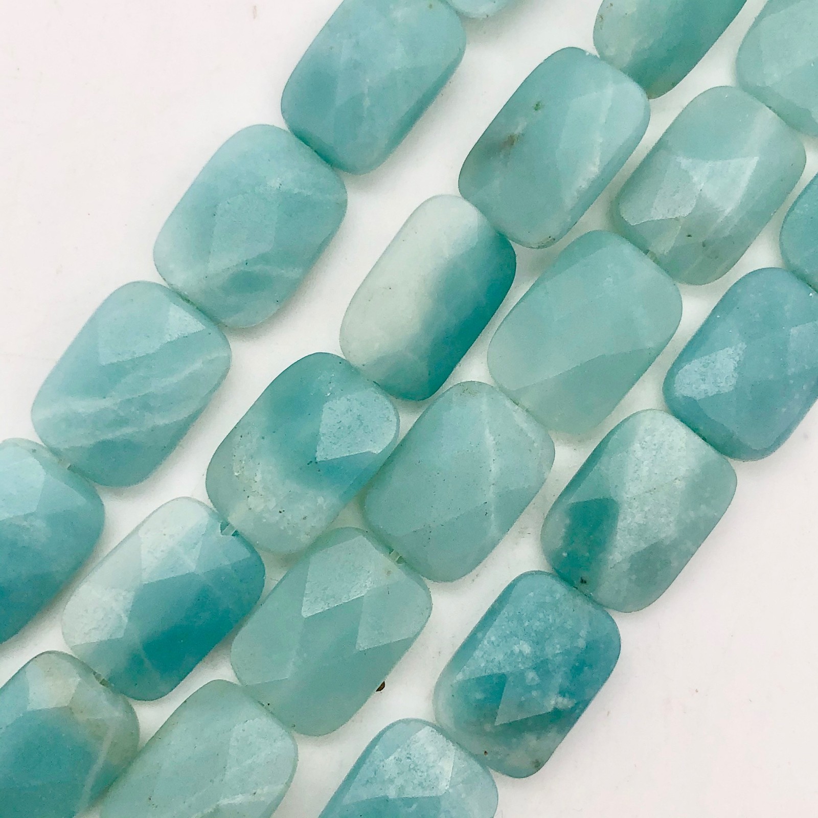 Gem Quality Faceted Amazonite Beads | 14x10x7mm | Blue | Oval | 6 Beads