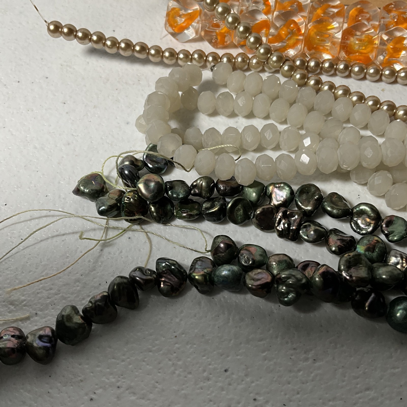 Mixed Lot Beads Bulk Baroque Freshwater Pearl Faceted Glass Acrylic Craft