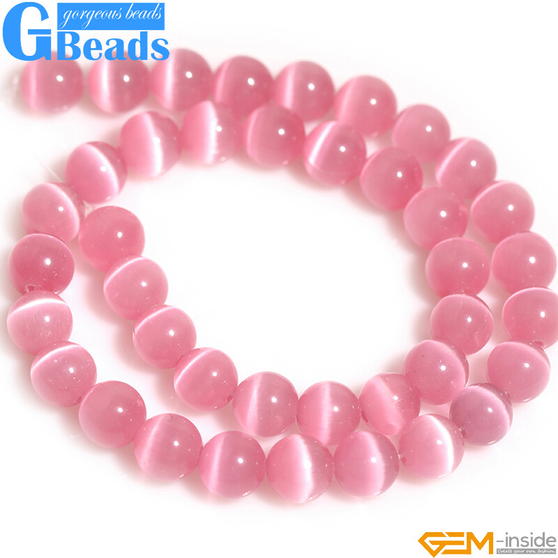 Assorted Colors Lab Created Cat’s Eye Round Beads Free Shipping Strand 14″
