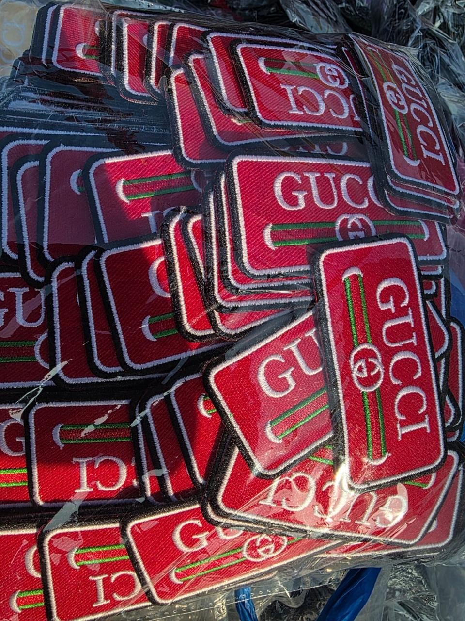 Gucci Vintage Embroidered Patch Iron On Sew On Badge Set of 2