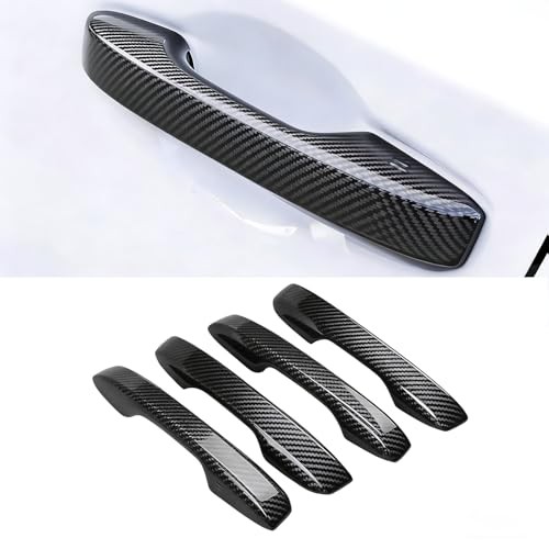 Car Exterior Door Handle Cover Trims Compatible with Honda Civic Carbon Fiber