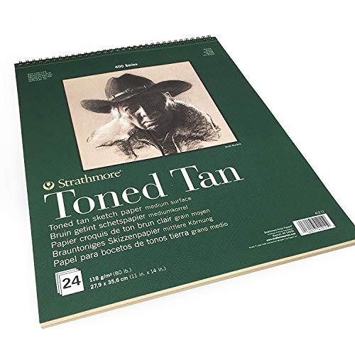 Strathmore 400 Series Sketch Pad, Toned Tan, 11×14 inch, 24 Assorted Sizes