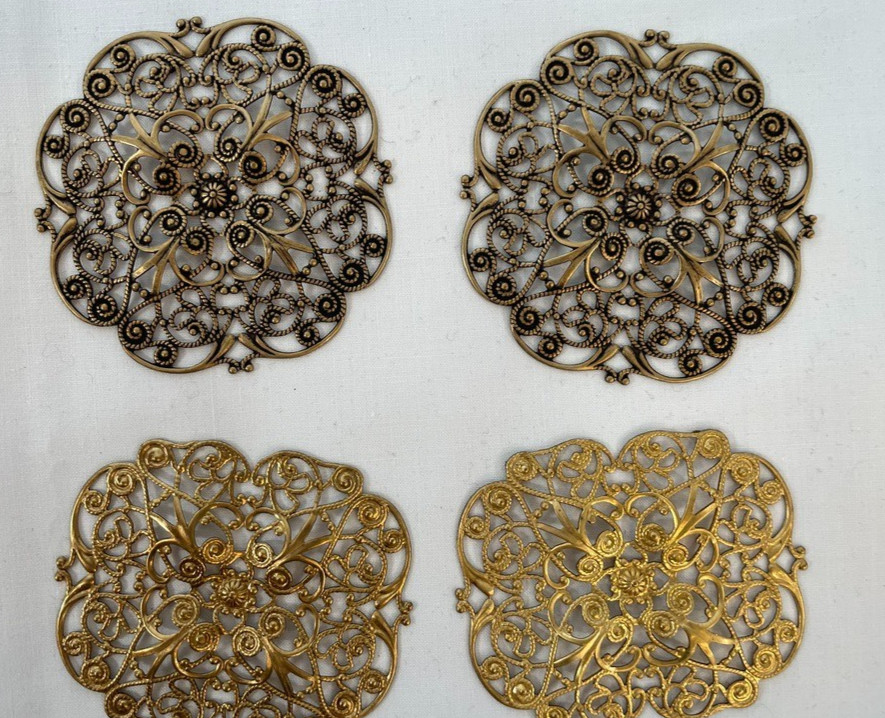 Vintage to Modern Filagree Medallions – Gold-tones Jewelry Lot of 21 Pieces- NOS