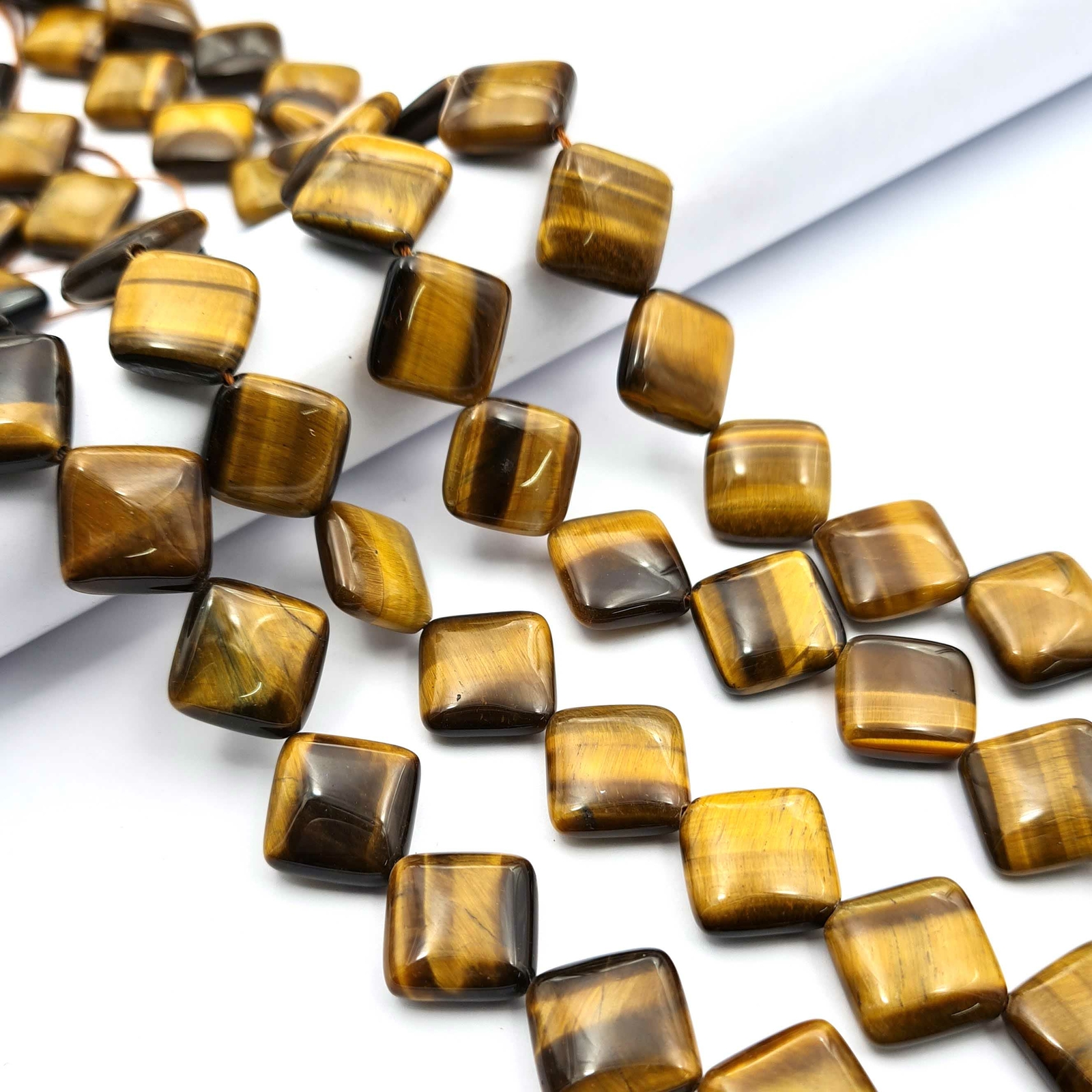 Natural Tiger Eye Rhombus Shape Beads Gemstone Smooth Briolette 17 mm 13 Inch