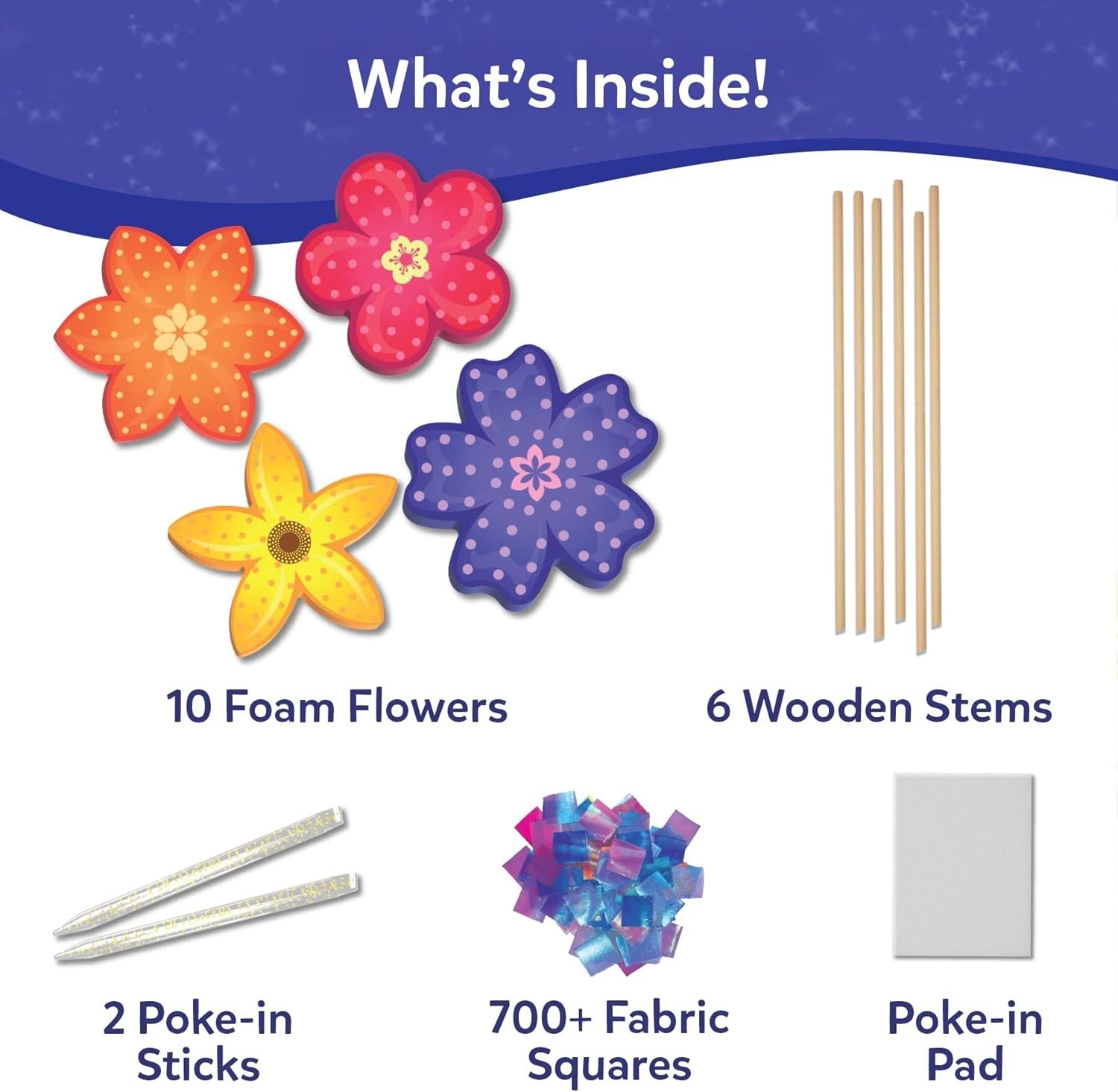 Creative Poke-in Art Flower Kit – DIY Craft for Kids Ages 4-9, Skill Development