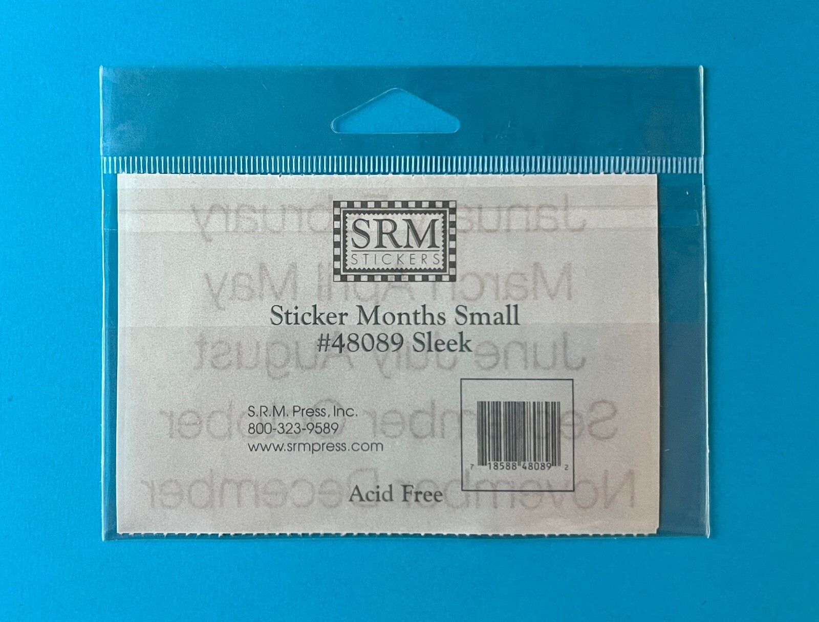 New Month Stickers Calendar Planner 1 Sheet 12 clear & black SRM Press
