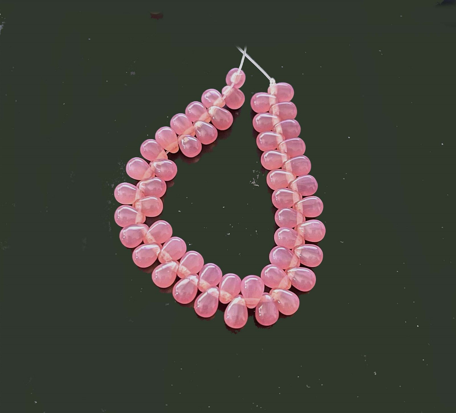 50 Czech Glass Teardrop Beads 6x4mm – Milky Pink