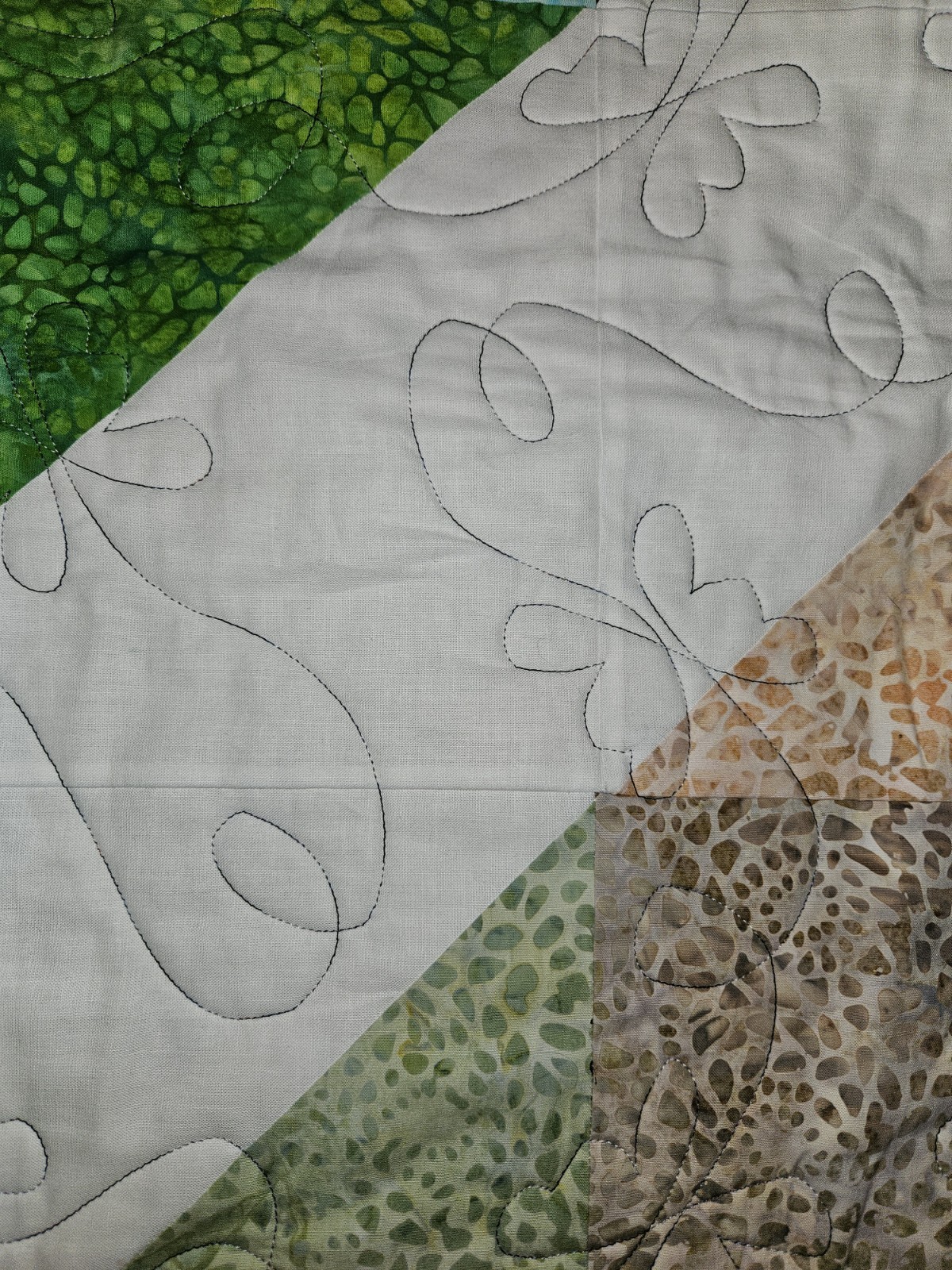 Handmade Modern Batik Patchwork Quilt Multicolor 90″ X 72″ Wonderful Condition