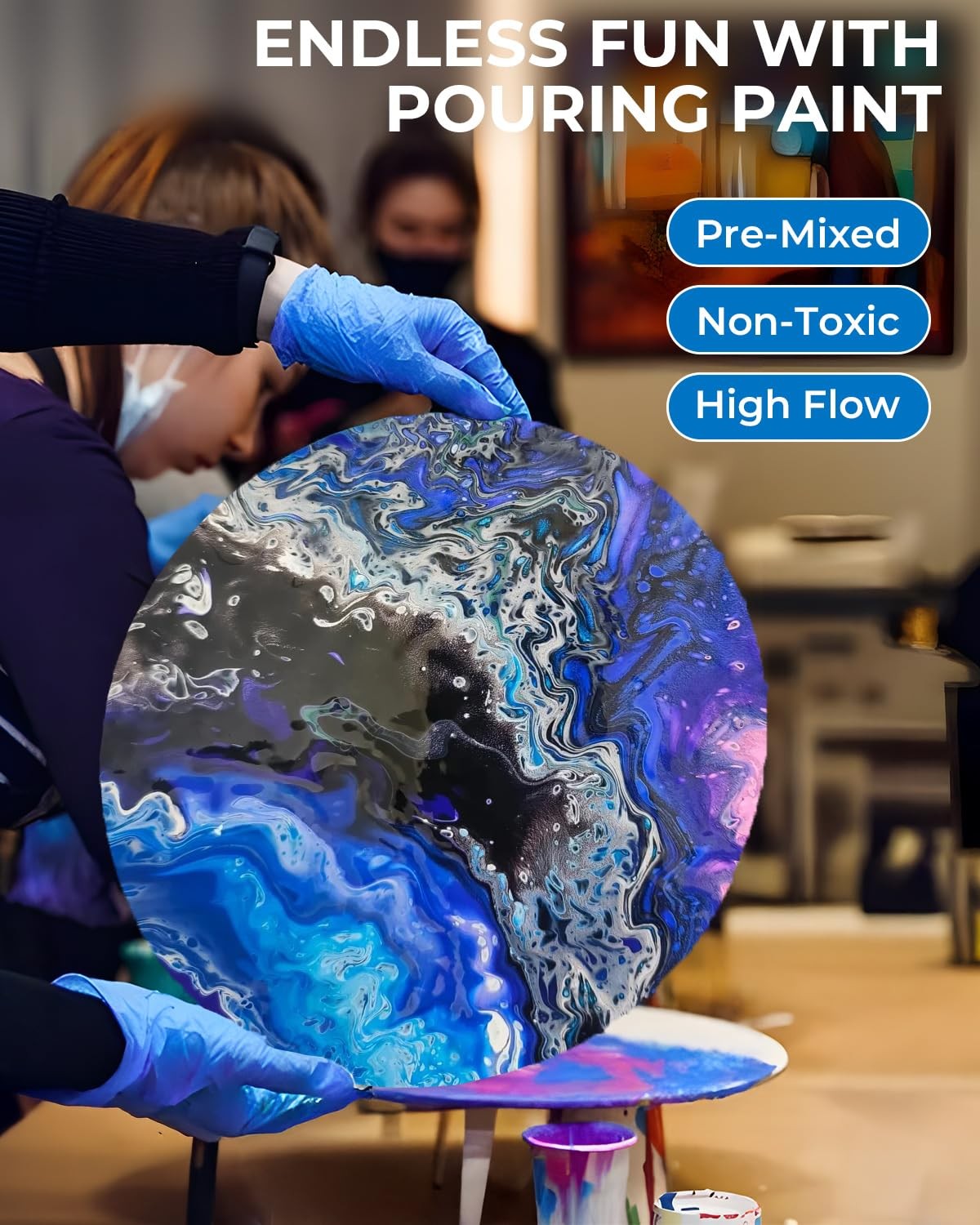 Nicpro 14 Colors Large Bulk Acrylic Pour 33.8 Fl Oz (Pack of 14), 14