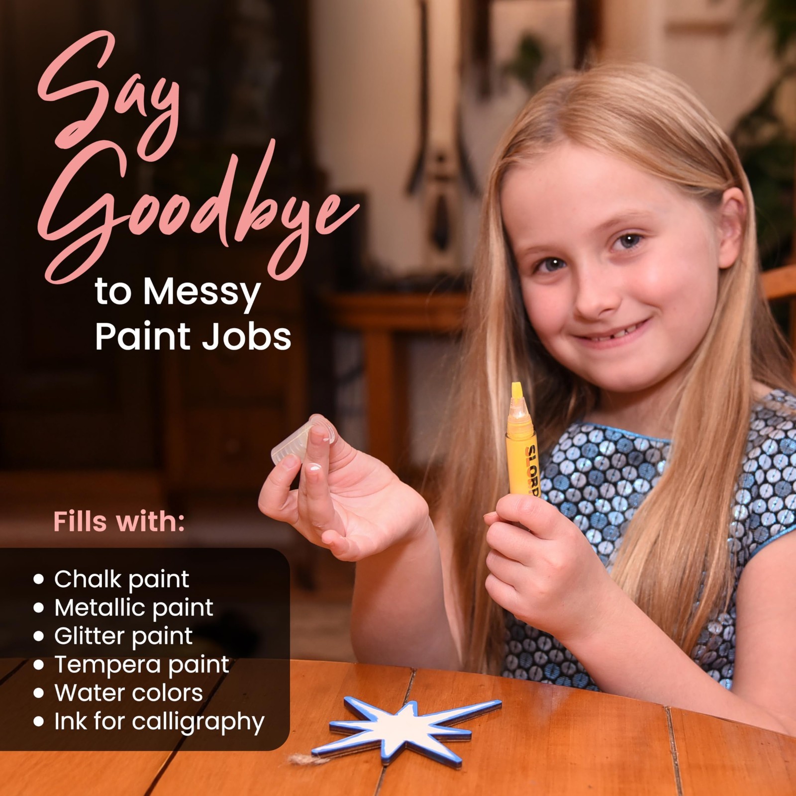 Refillable Fine Tip Decorating Paint Pens – 5 Pack for Crafting, Scrapbooking, W