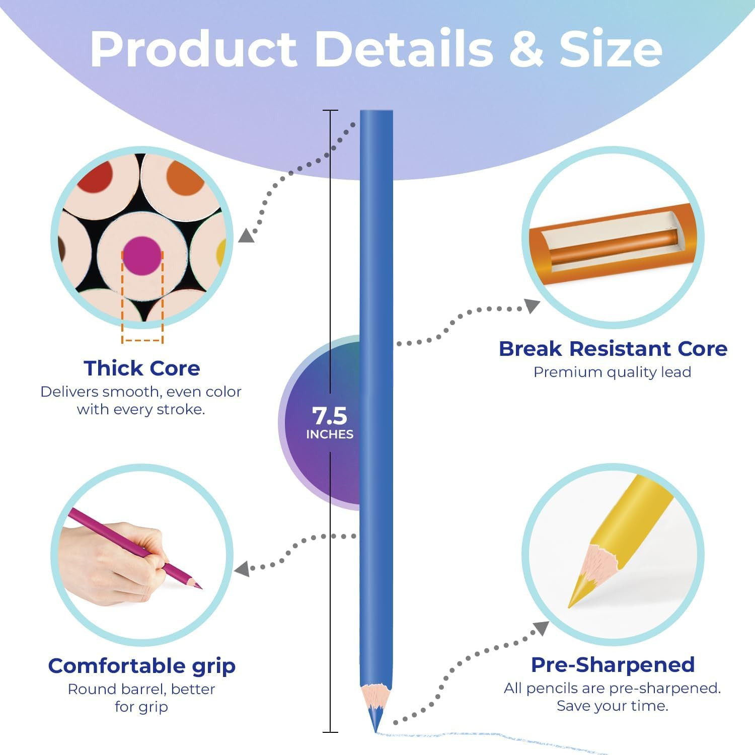 Colored Pencils Bulk 25 Pack | 300 Pencils, 12 Bright Colors | Assorted Pre Shar