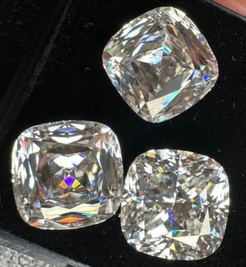 3 Pc Natural Certified VVS1 D Color Excellent Cut 5.00 MM Cushion White Diamond
