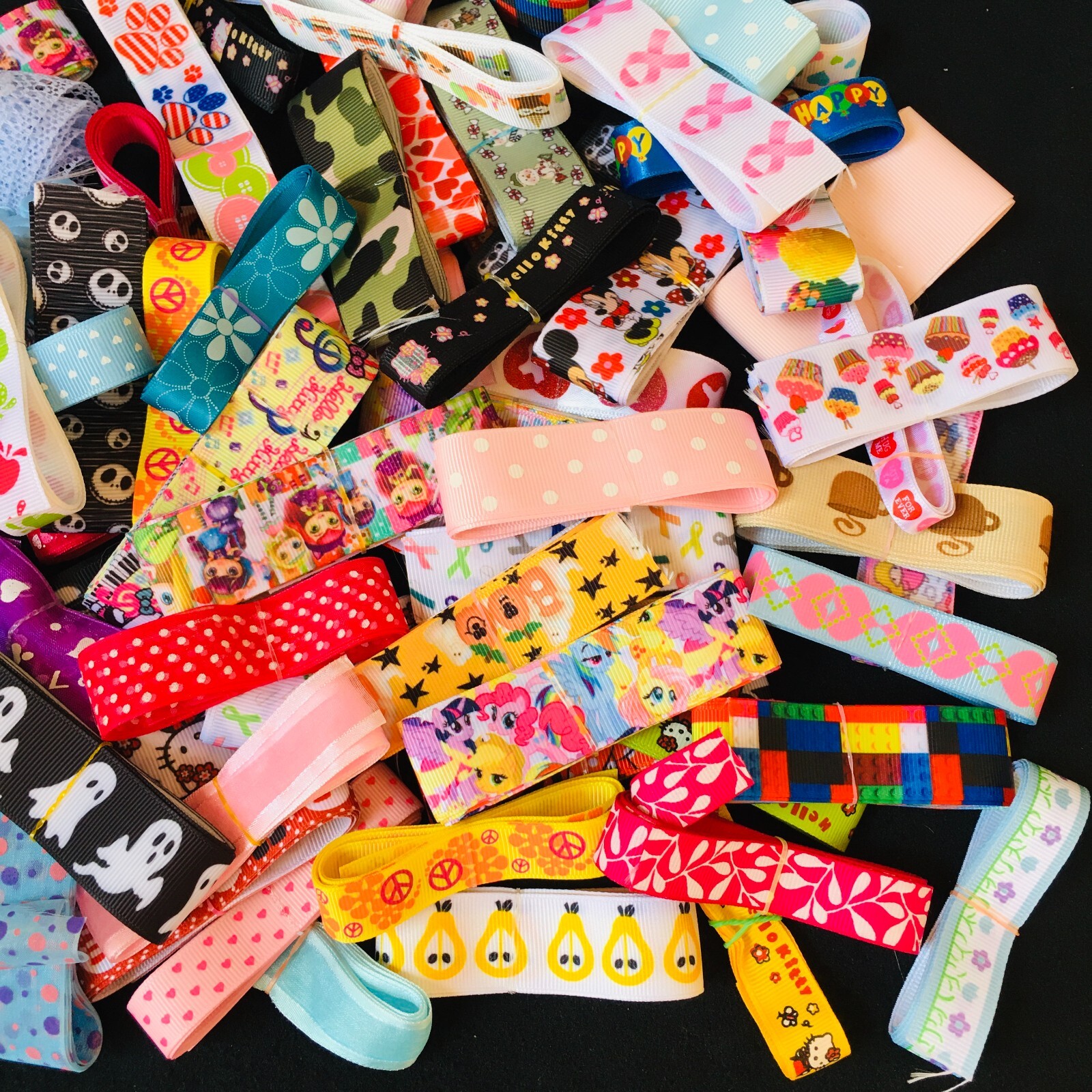 Lot Of 30 Mix Different Pattern ( 1 Yard each ) GROSGRAIN RIBBON E3-178