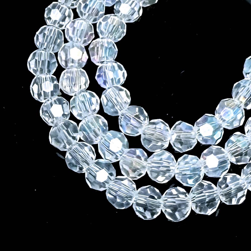 50 Sparking Clear AB Crystal Glass Faceted Round Bead Chandelier Sun Catcher 4mm