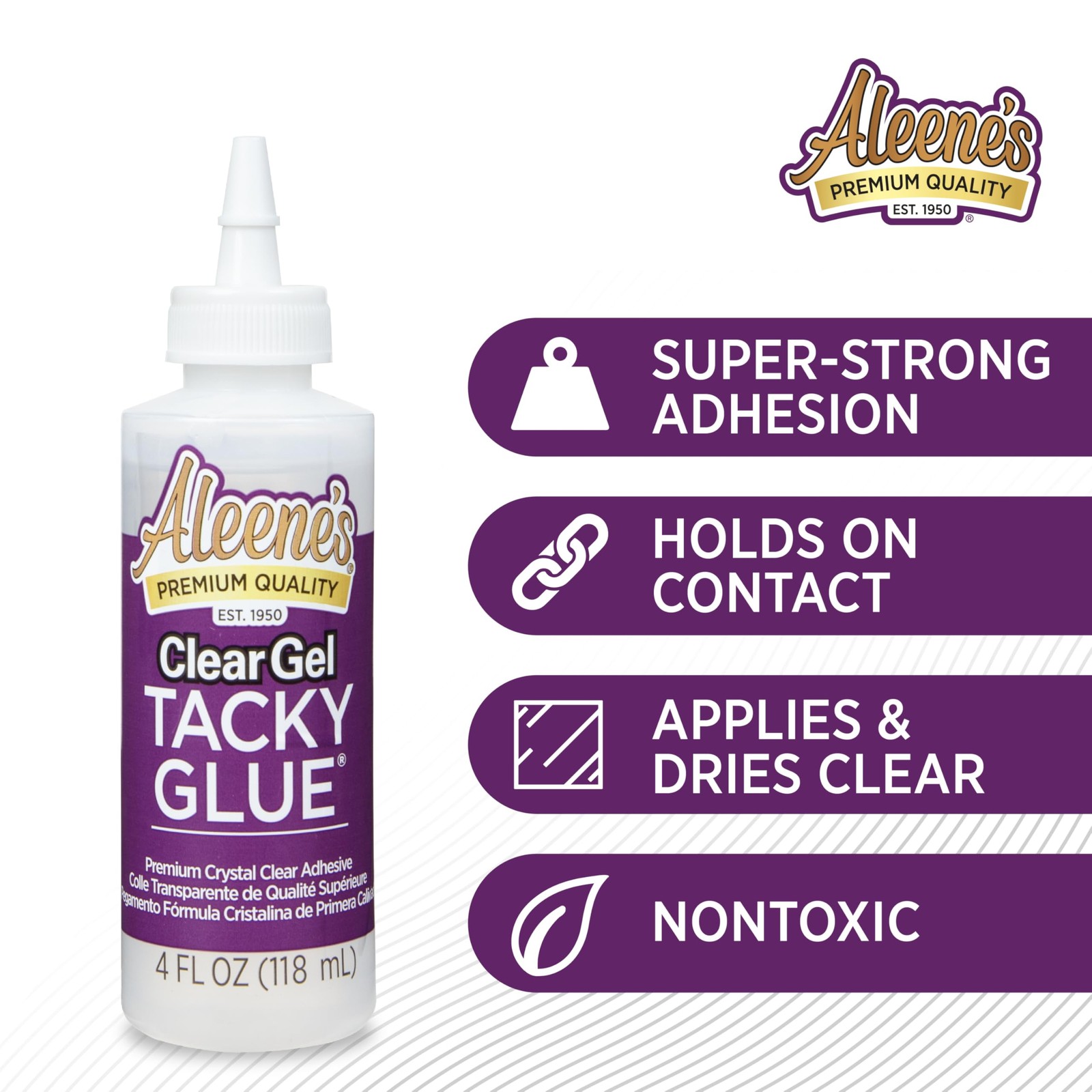 Aleene’s AR6-2 Clear Gel Tacky Glue, 4 oz., 4 4 FL OZ, Multicolor