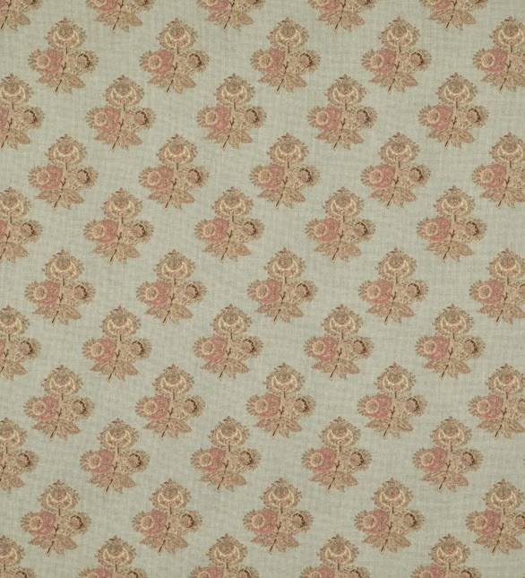 GP & J BAKER CURTAIN FABRIC ‘POPPY PAISLEY – AQUA’ 8.2 METRES COROMANDEL SMALL