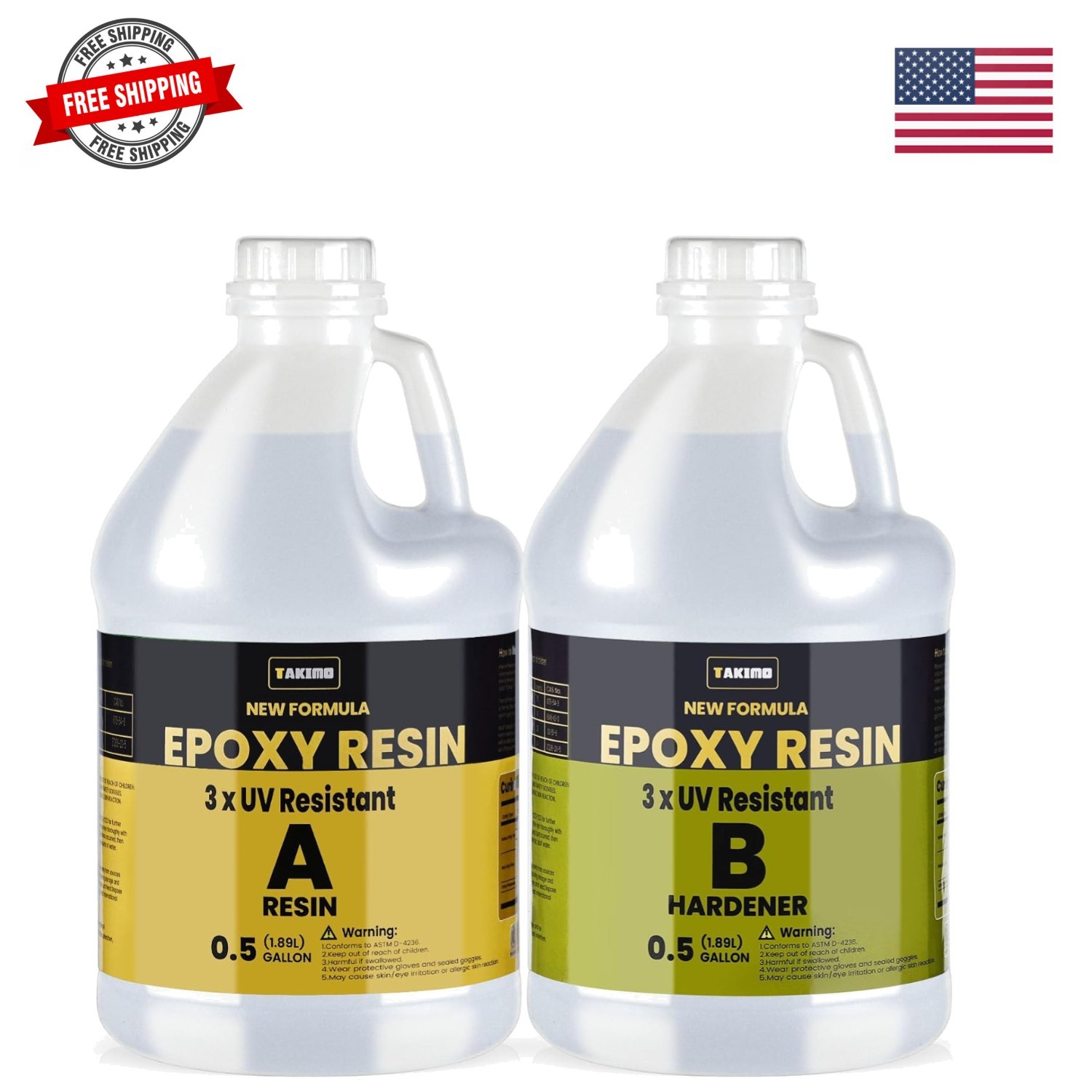 1 Gallon 3× UV Resistant Epoxy Resin Kit – Ultra Clear Non-Yellowing Formula …
