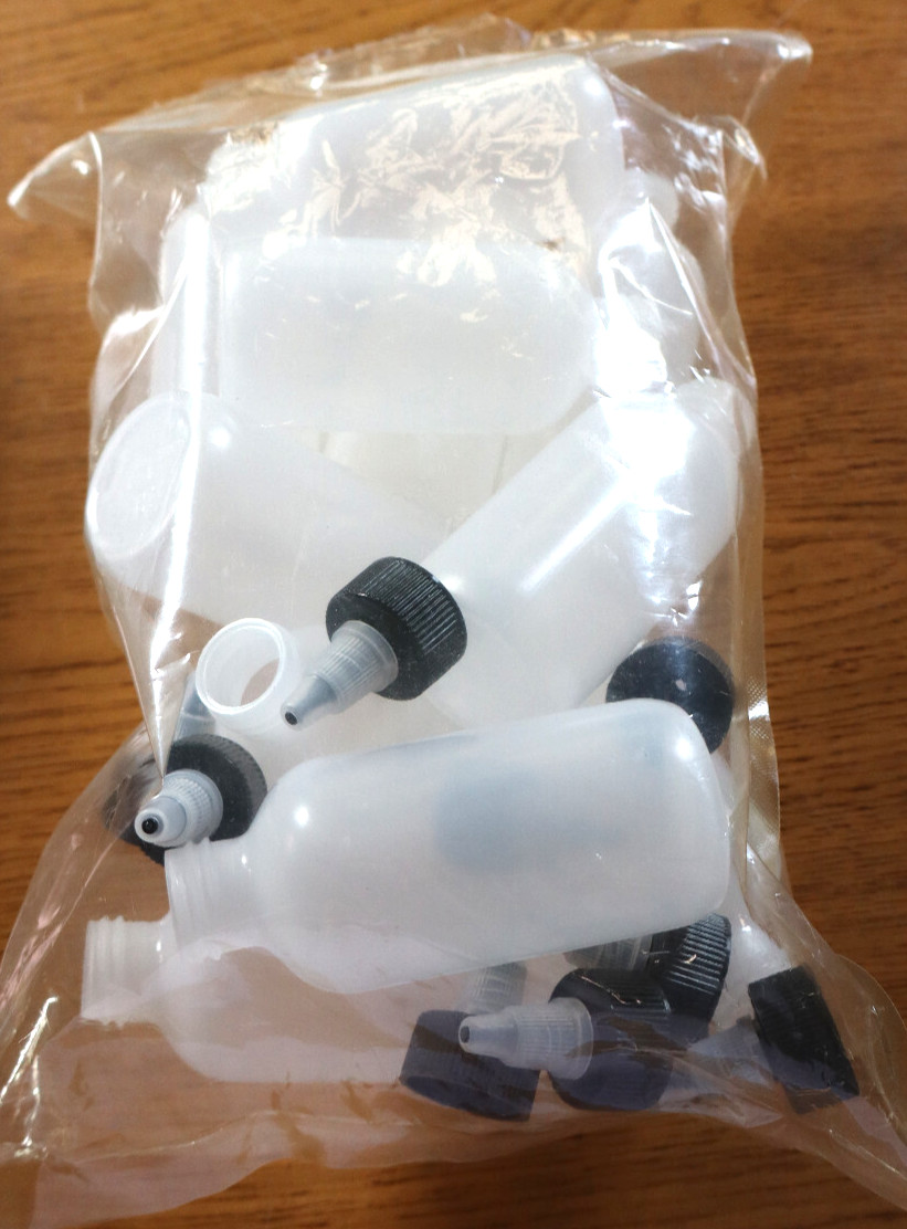 11 pack of 4oz (120mL) LDPE Plastic Boston Round Bottles W/ Cap Twist Top
