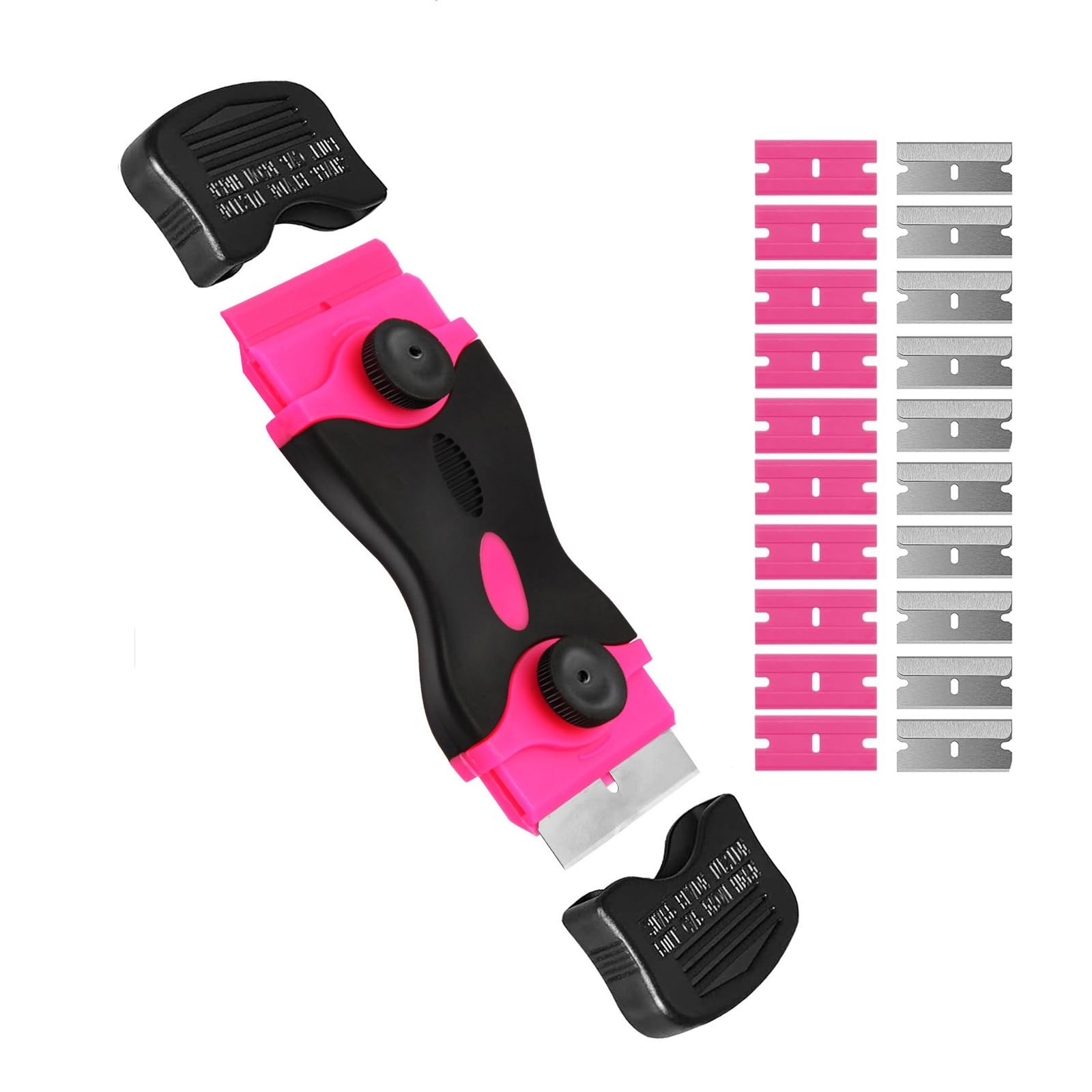Pink Razor Blade Scraper Tool Kit with 20 Extra Blades