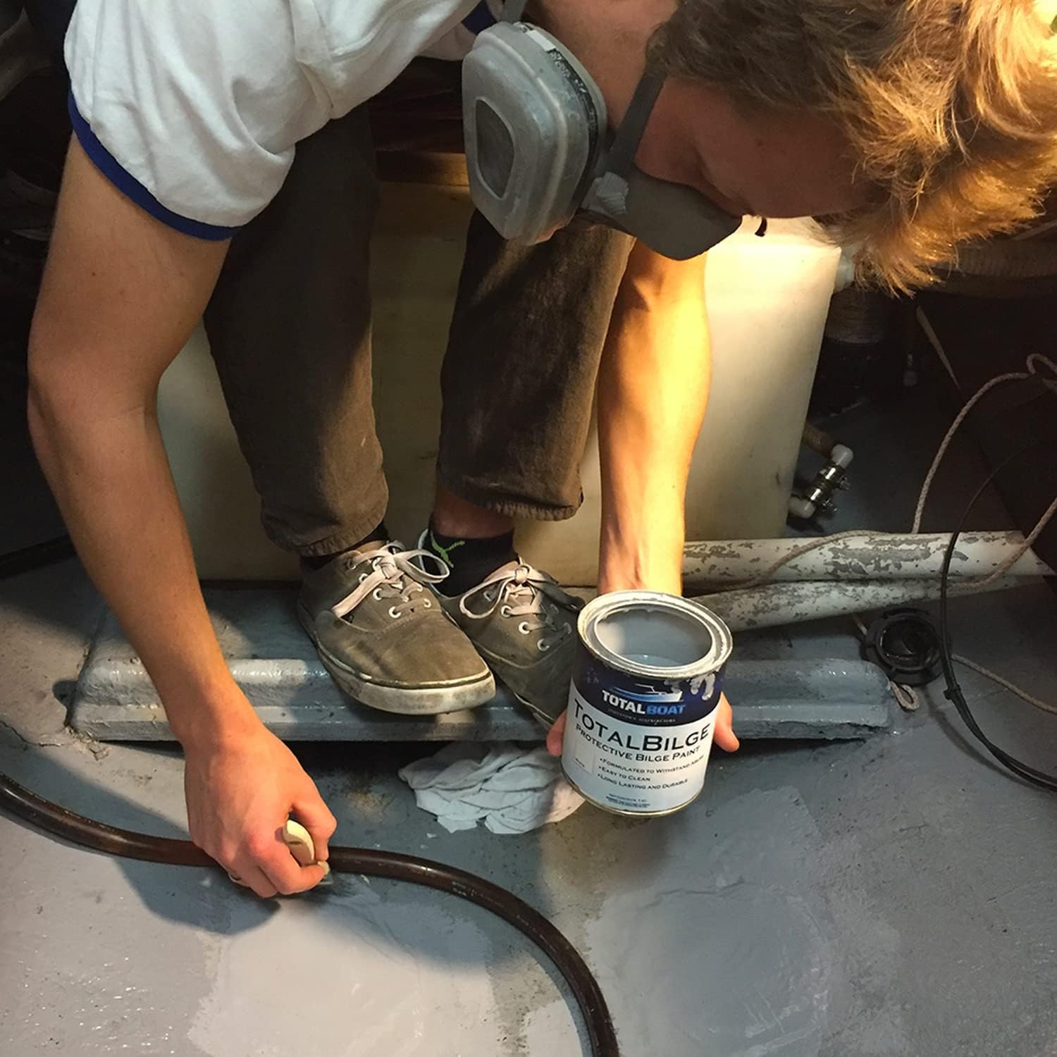 TotalBoat TotalBilge Gray Quart Epoxy Bilge Paint for Boats, Bulkheads & Lockers