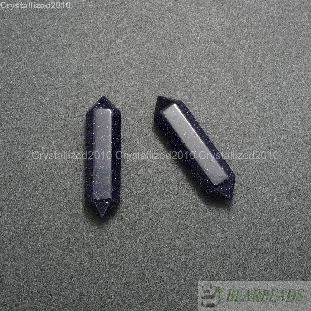Natural Gemstone Hexagonal Pointed Reiki Chakra Raw Wand Pendant Beads Healing
