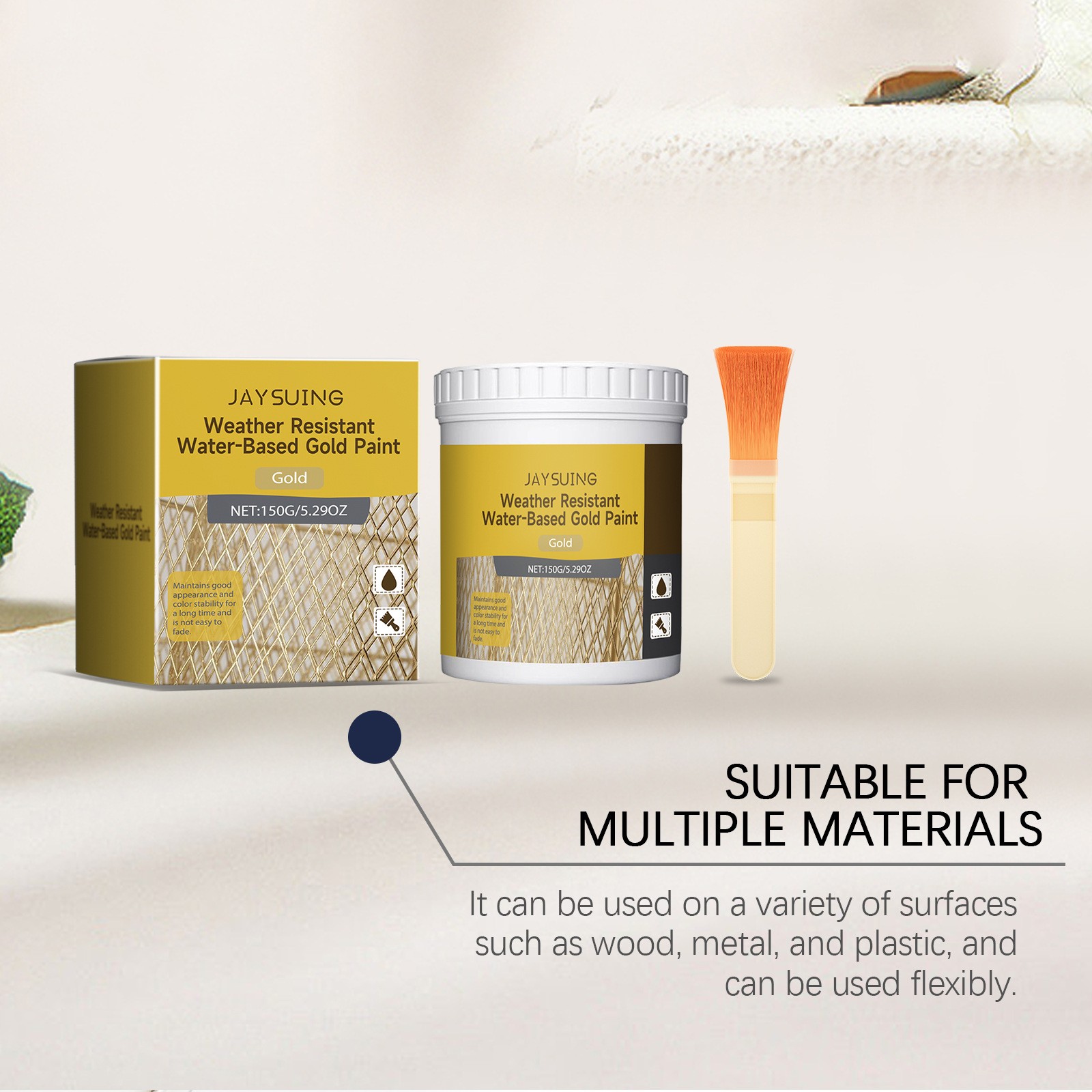 Weather Resistant Water based Gold Paint,Exterior Decoration Paint Fast Drying