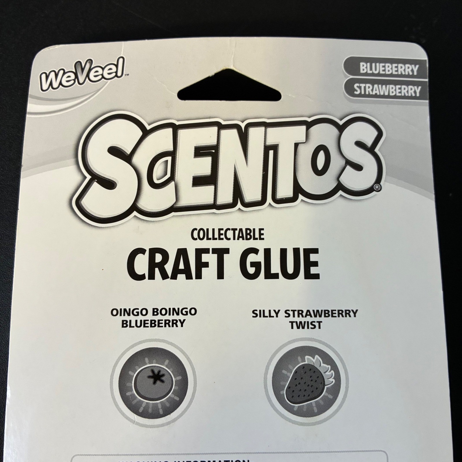 Scentos Craft Glue 2 Pack Blueberry Strawberry Super Washable Non Toxic 2013 New