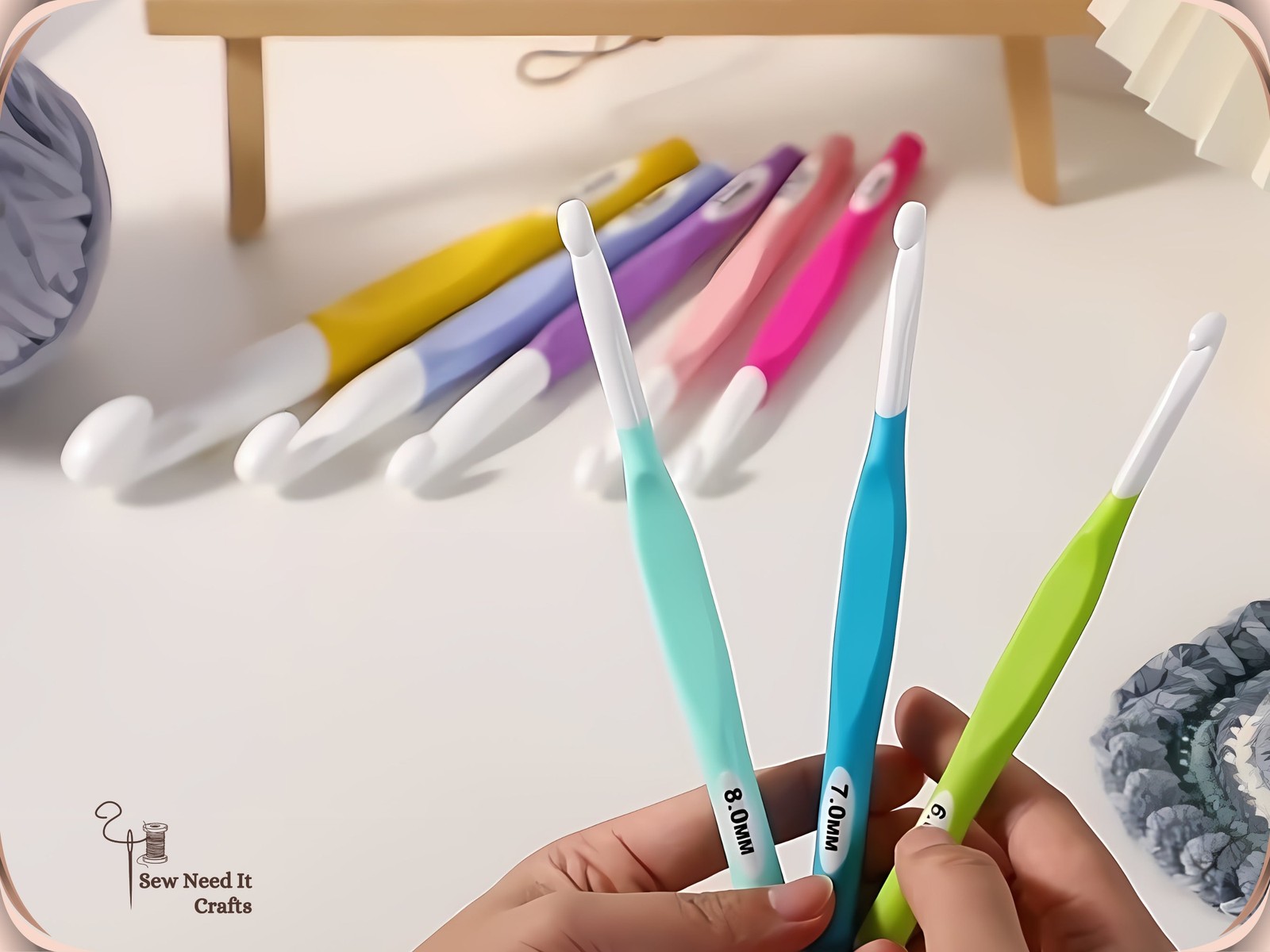 Large Crochet Hooks 6mm–20mm for Chunky Yarn Ergonomic Crochet Hook Set
