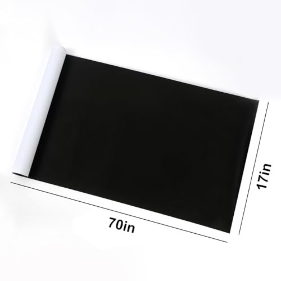 Suede Wrap Self-Adhesive Black Suede Car Interior Wrap 17in x 70in Microfiber…