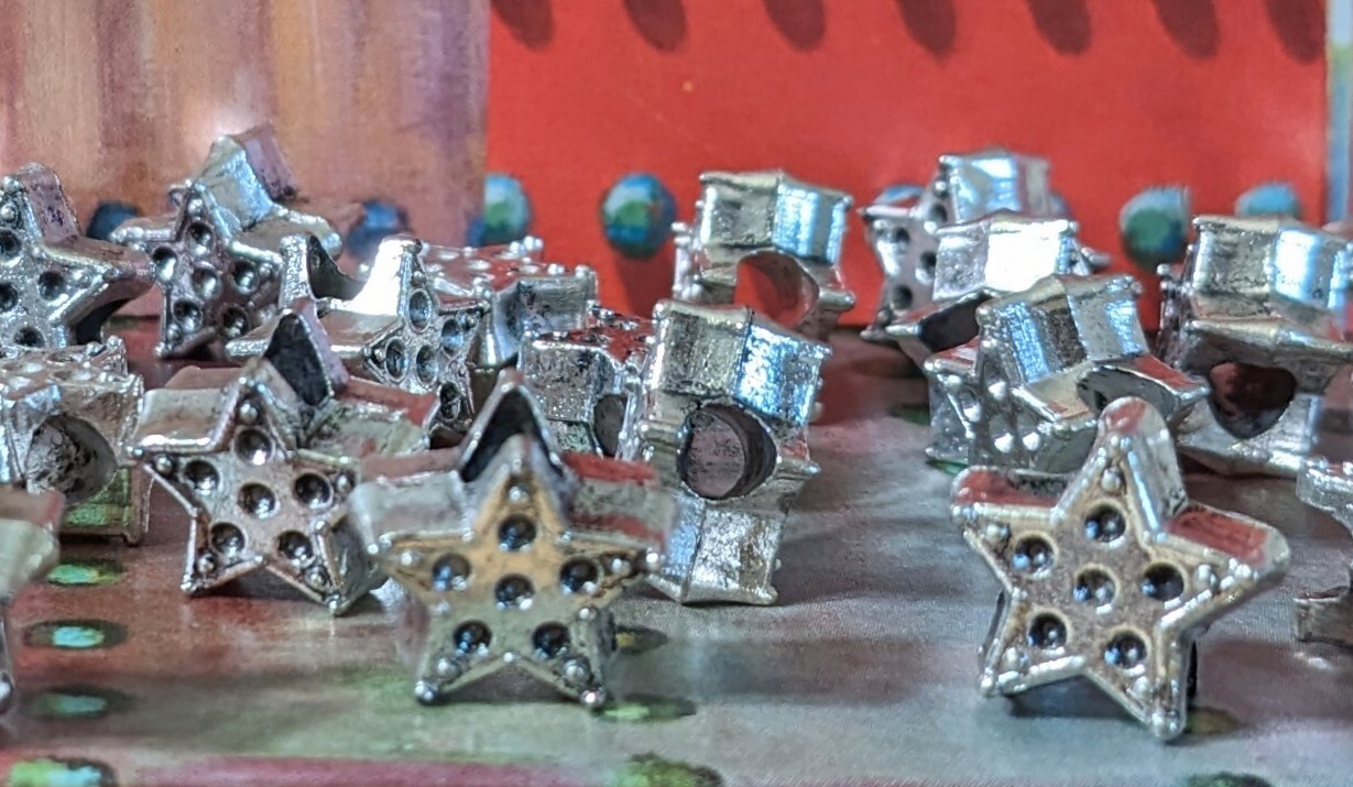 European Charms Star Charms Bead Antique Silver Tone DIY Finding 20 pcs 10x10mm