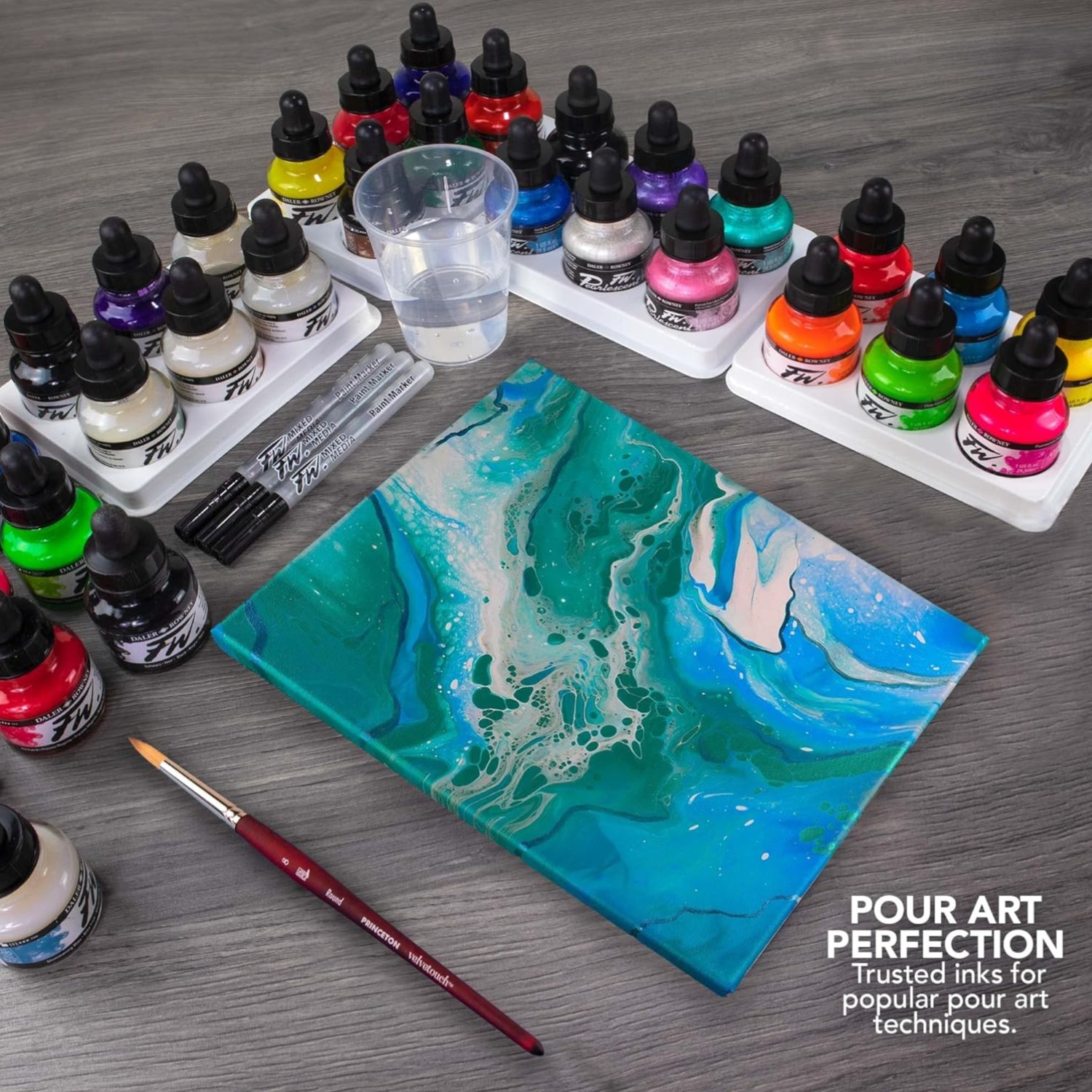 Daler-Rowney FW Acrylic Ink Bottle Indigo – Versatile Acrylic Drawing Ink for…