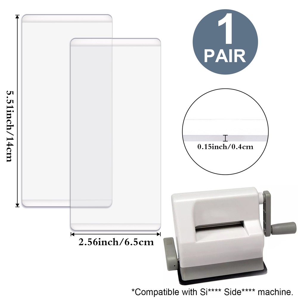 1 Pair Mini Clear Polycarbonate Plastic Cutting Pads for Die Cutting Machine