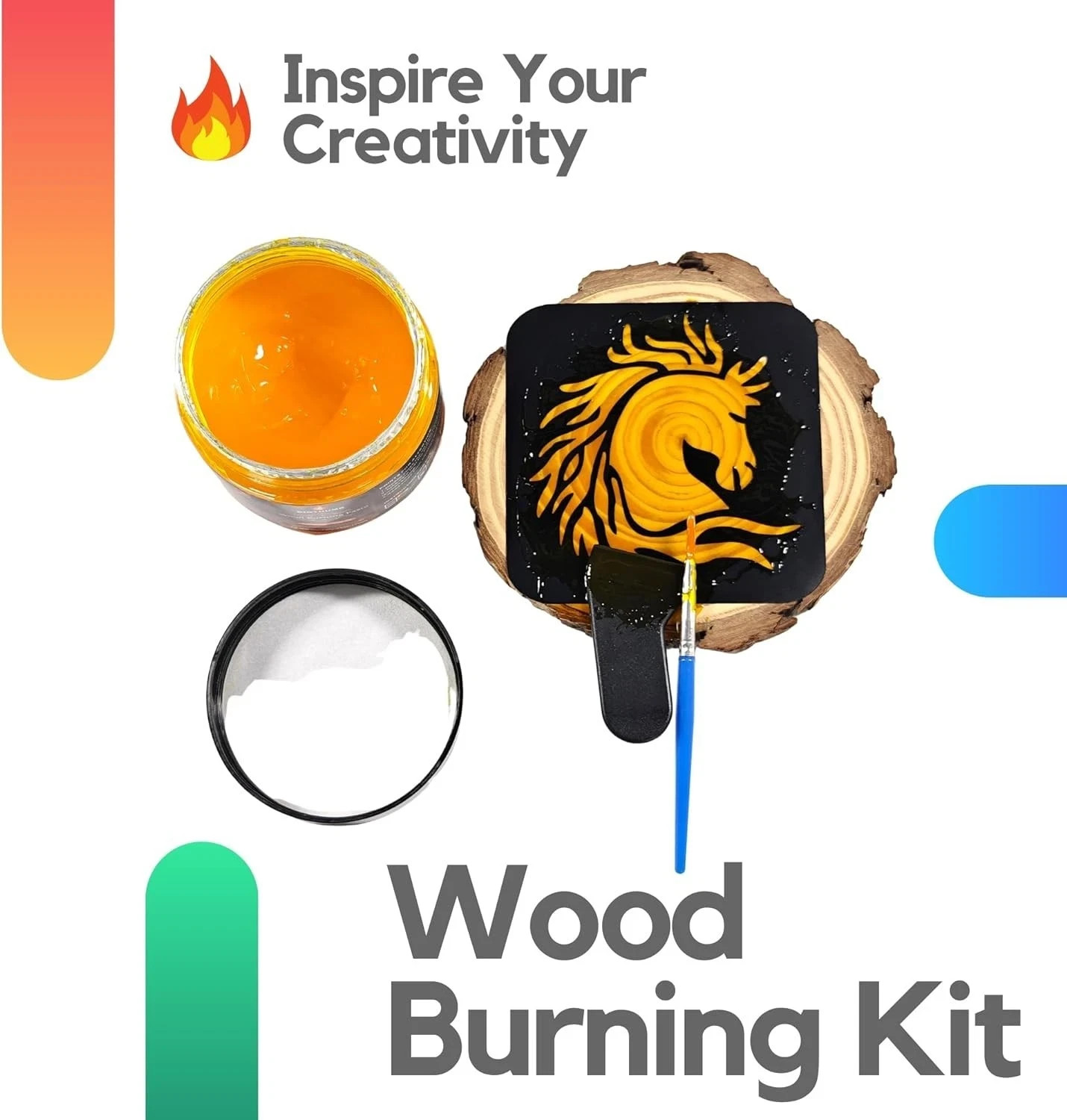 Wood Burning Gel Kit 4 OZ | Heat Activated Non-Toxic Paste for DIY Crafting