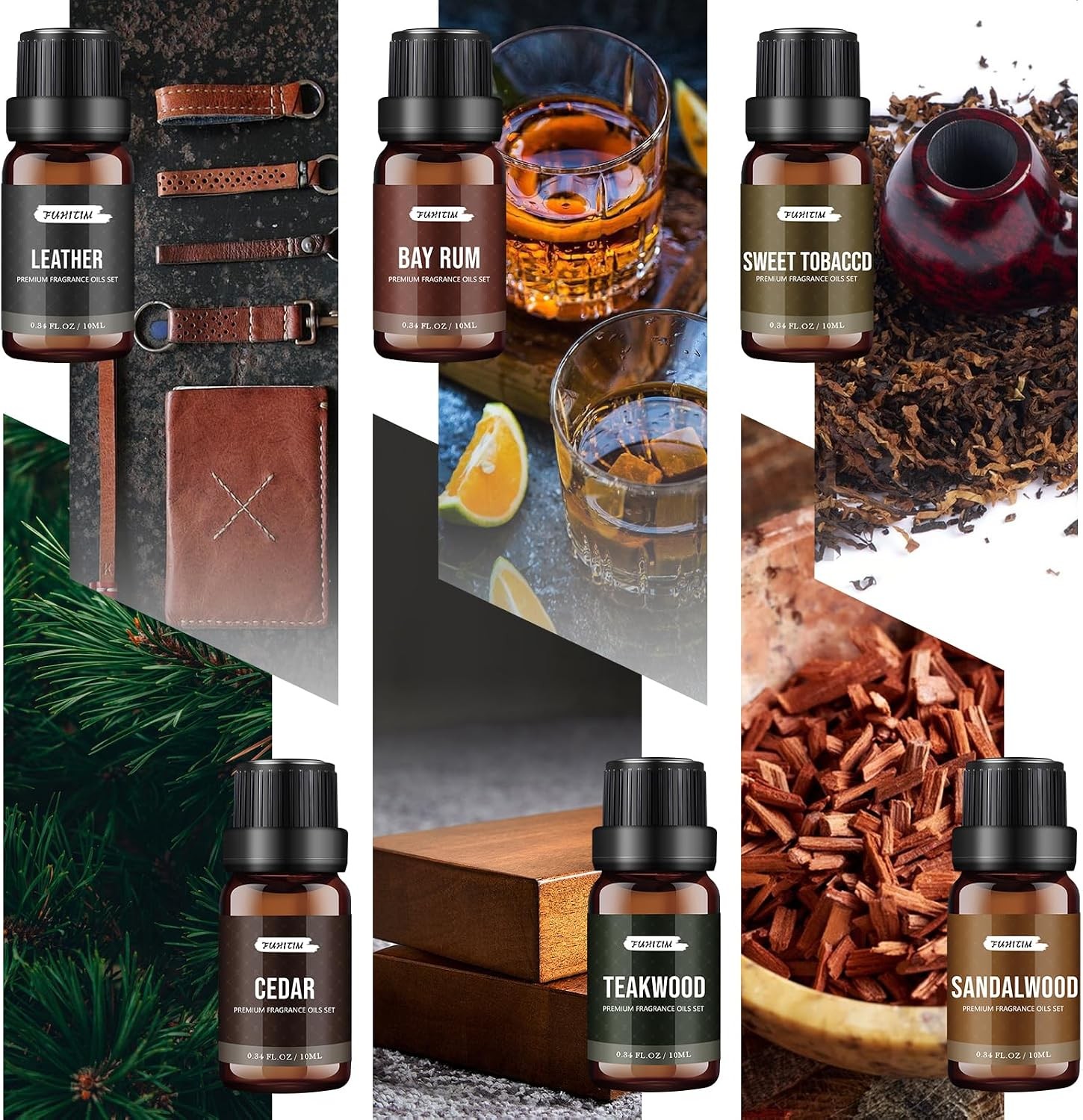 Fragrance Essential Oils Gentlemen’s Set（6 * 10ML） | The Essential Oil Used for