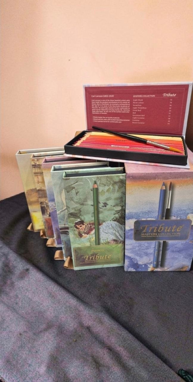 60 Professional Watercolor Colored Pencils Tribute Masters Collection Art