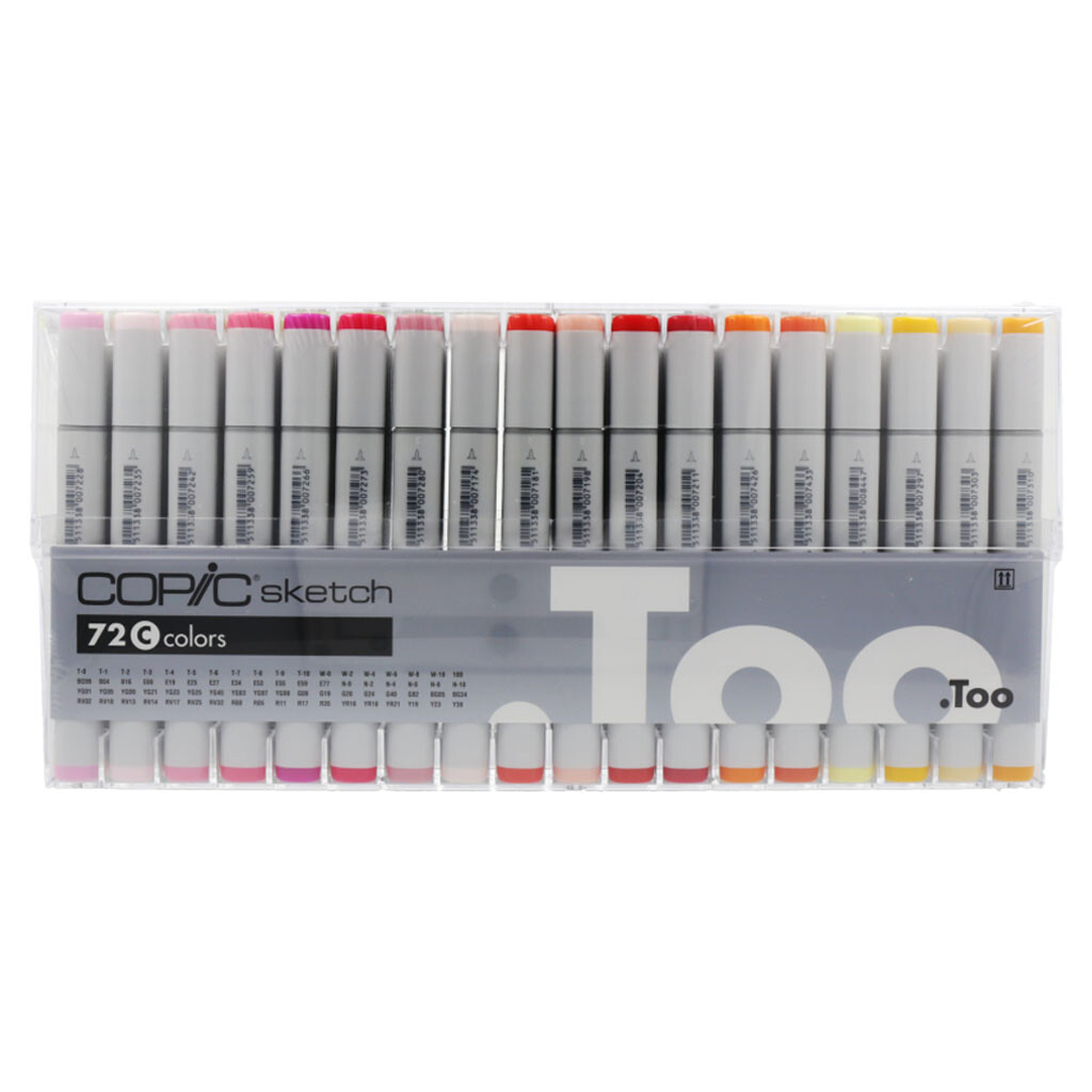 Copic Sketch Marker 72 Color Set Premium Artist Markers A, B, C, D, E Type