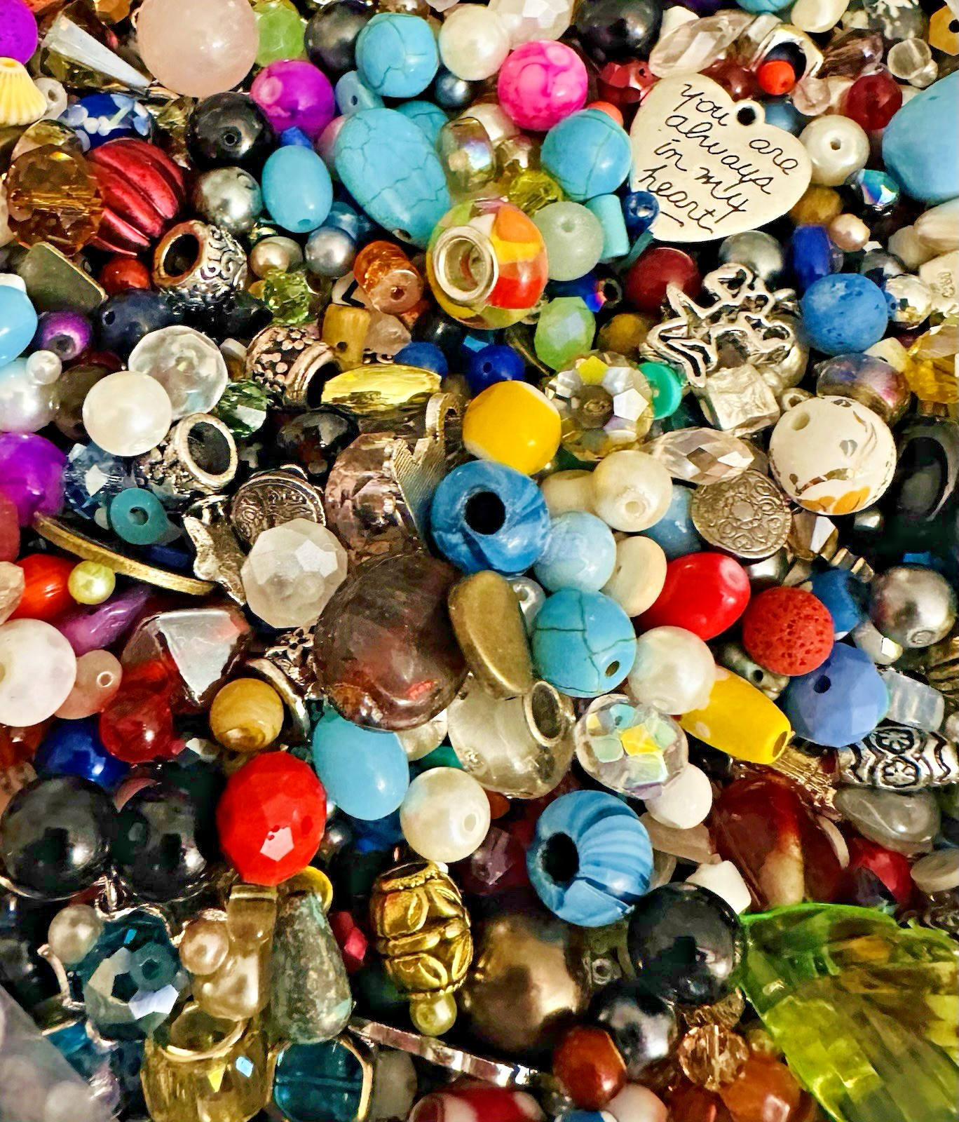 1 Pound Bead Soup Acrylic Glass Metal Charms Jewelry Making Supply Craft Lot #4A